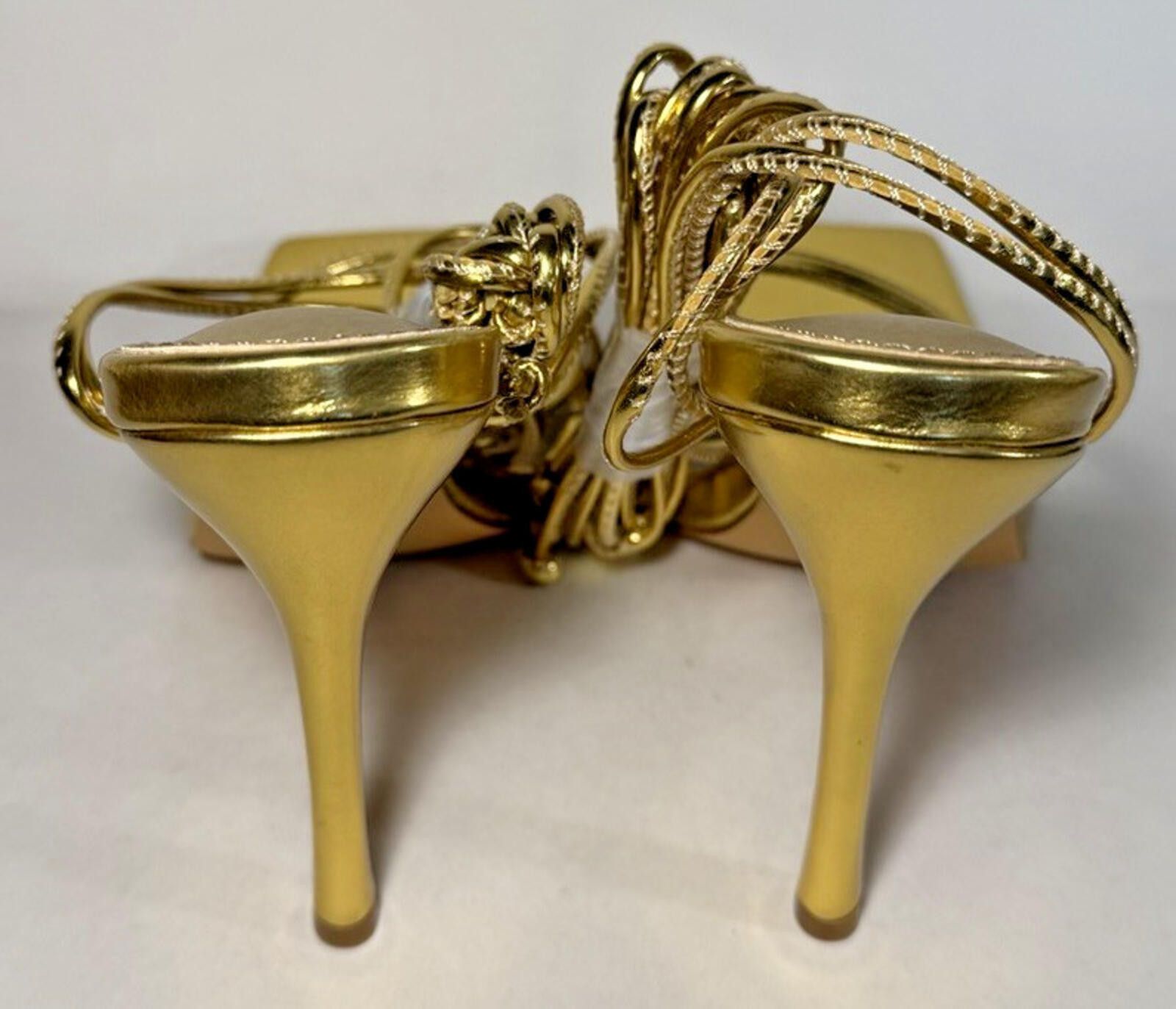 Fashion Nova FASHION NOVA Summer Night Womens Strappy Heeled Sandals Gold Size US 9 / IT 39 - 4 Thumbnail