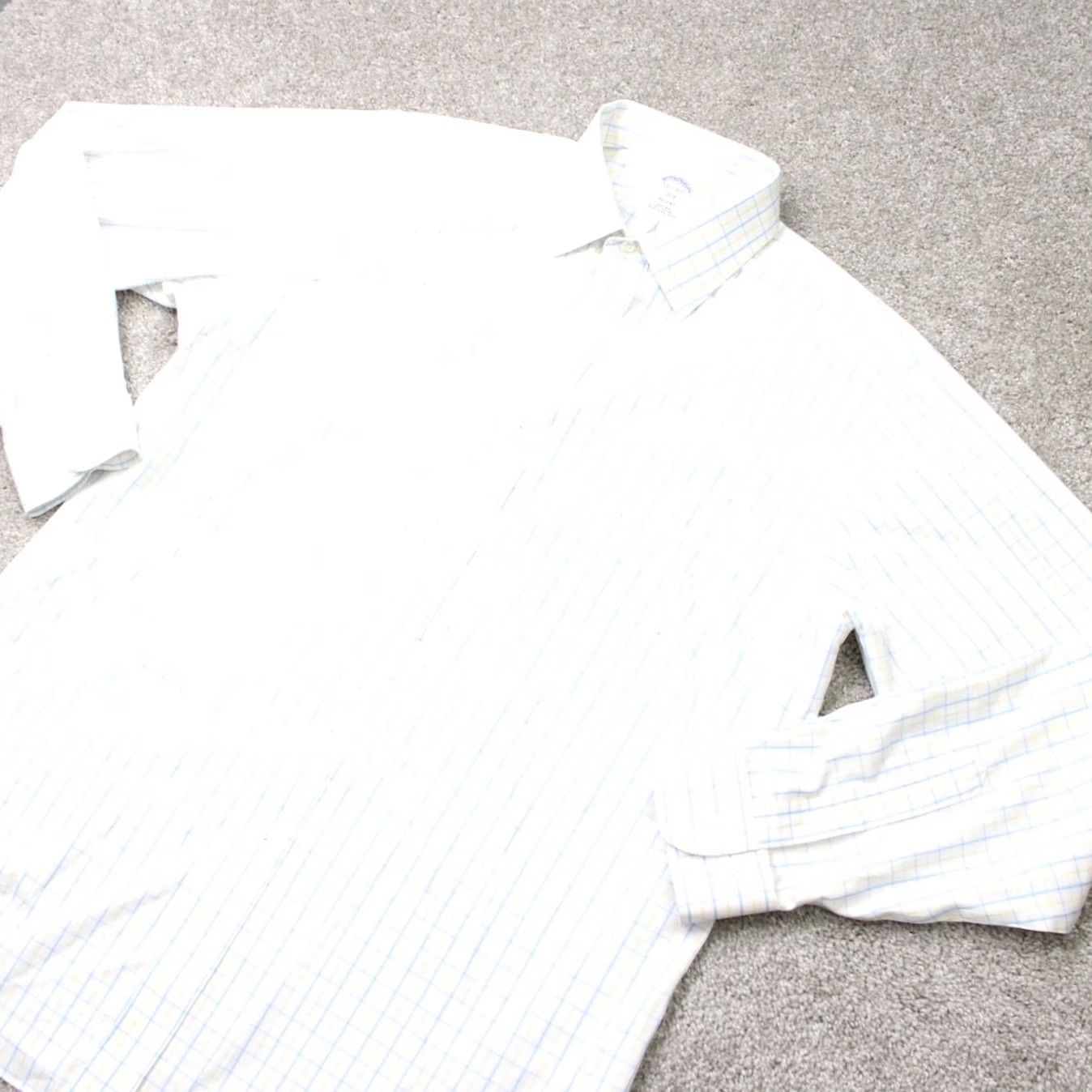 Brooks Brothers Brooks Brothers Shirt Mens 16 1/2 34/35 Yellow/Blue Regent Non-Iron Cotton L/S Striped Dress Shirt Mens Size US XL / EU 56 / 4 - 3 Thumbnail
