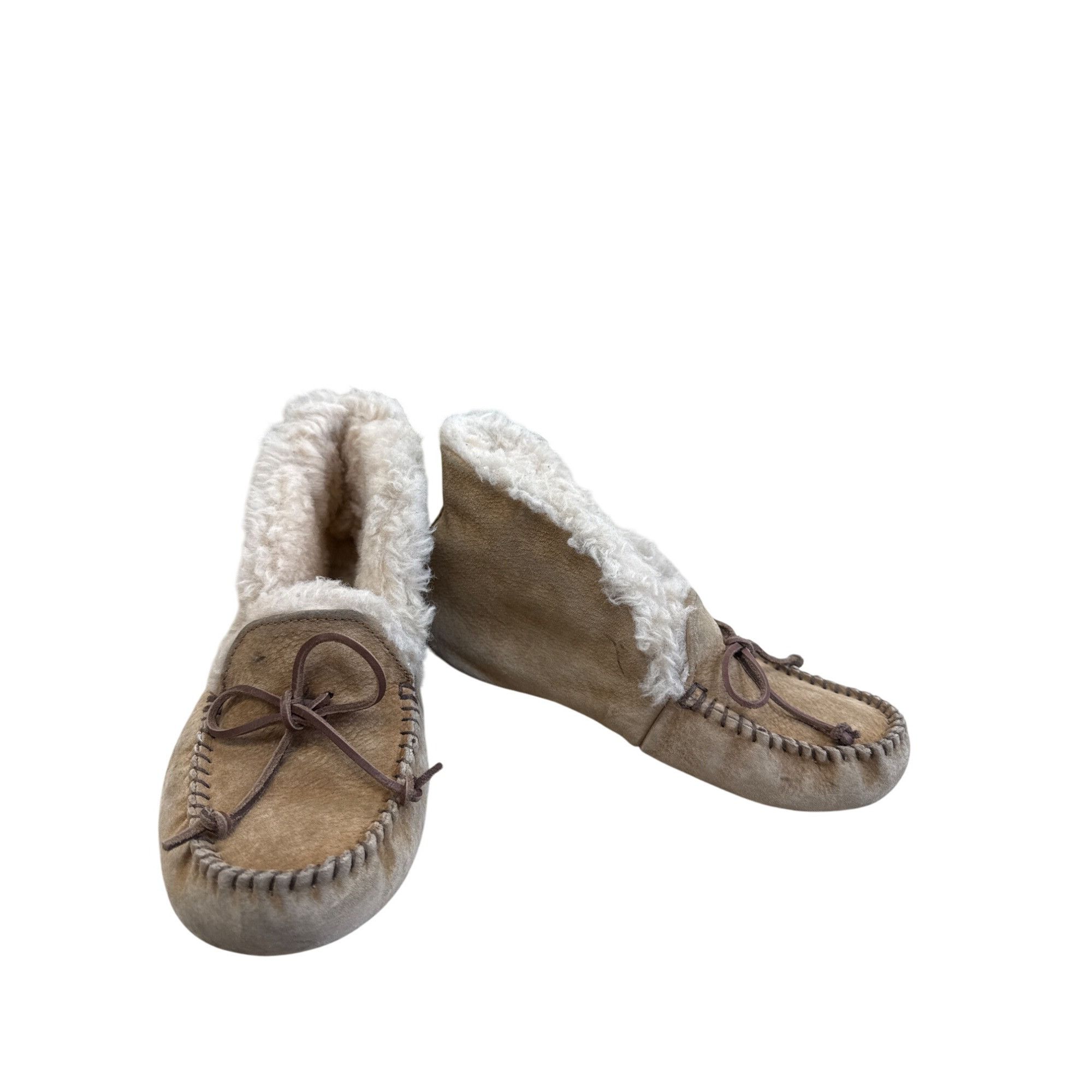 Ugg UGG Womens Brown Leather Fur-Lined Moccasin Slippers Ankle B Size US 6 / IT 36 - 1 Thumbnail