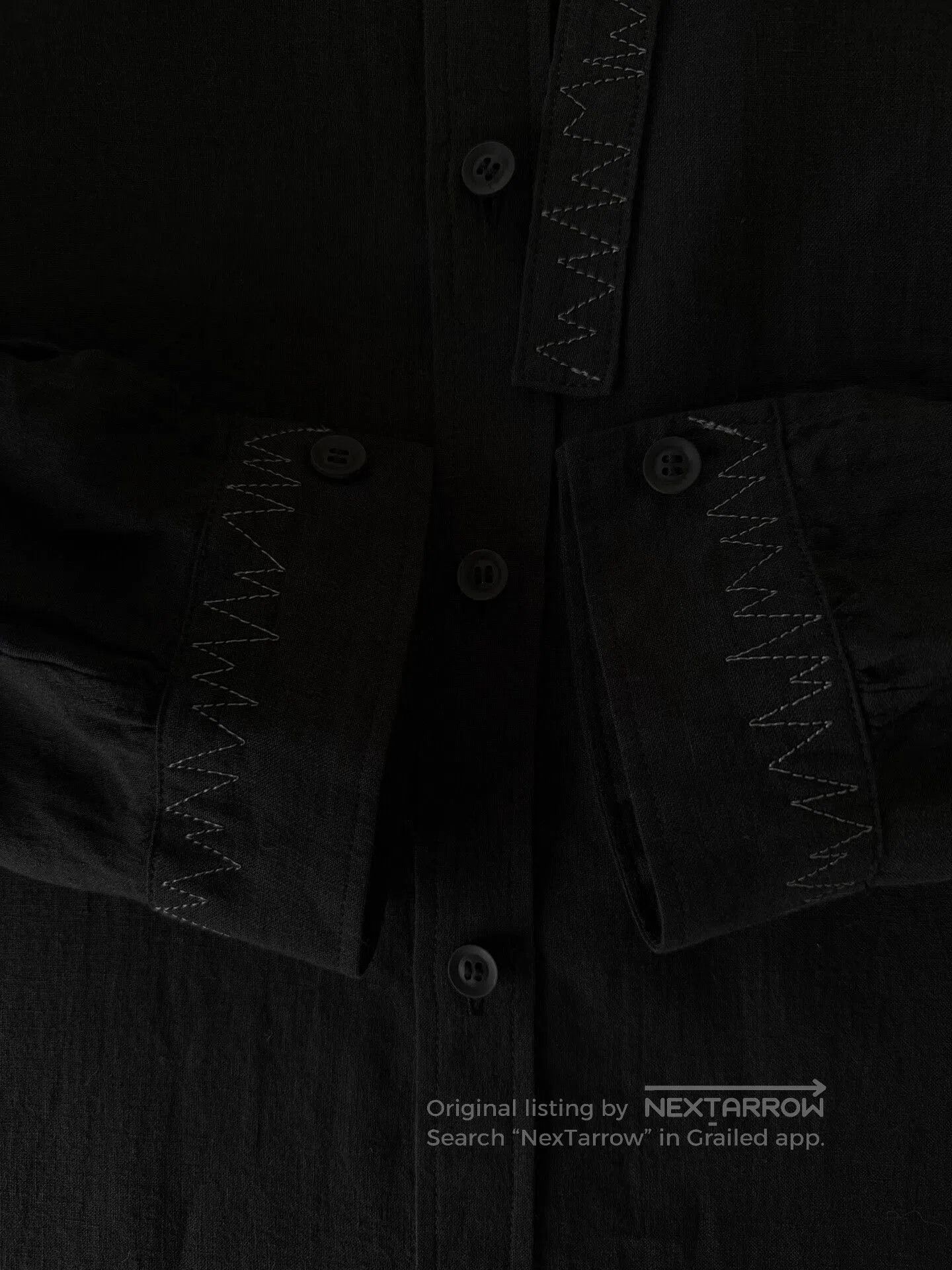 Yohji Yamamoto Yohji Yamamoto Black Linen Shirt. Size US L / EU 52-54 / 3 - 4 Thumbnail