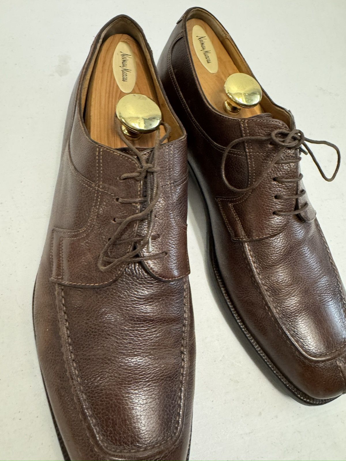 Santoni Santoni Made in Italy Split Almond Toe Oxford Shoe 11 1/2 D Size US 11.5 / EU 44-45 - 6 Thumbnail