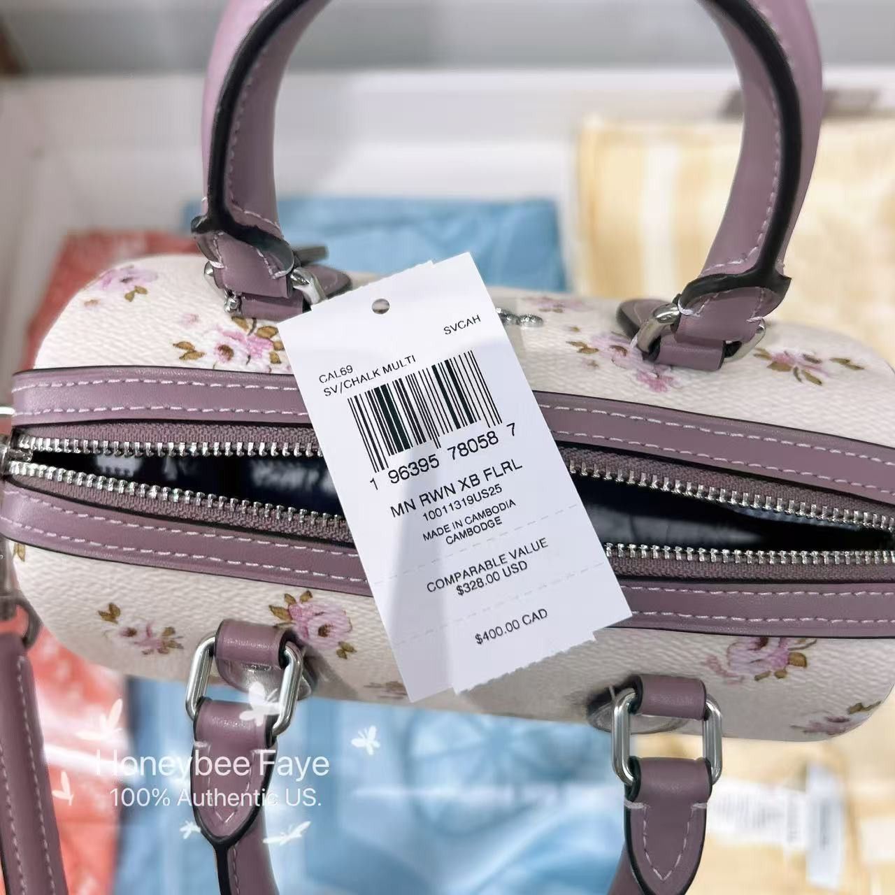 Coach NWT Coach Mini Rowan Crossbody Bag With Floral Print CAL69 Size ONE SIZE - 7 Thumbnail