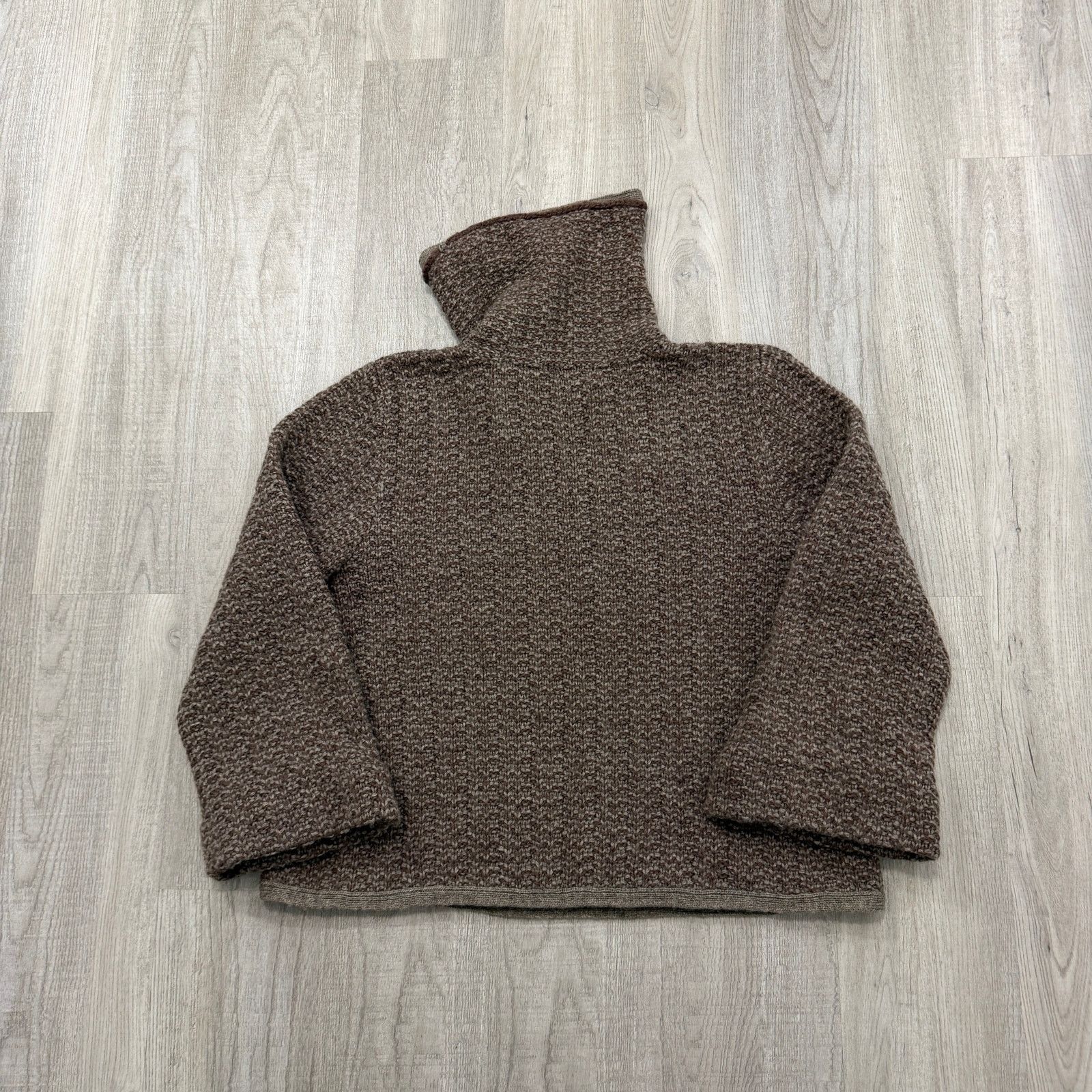 Vintage J Peterman 100% Wool Sweater Size Extra Small CS Brown Knit Size XS / US 0-2 / IT 36-38 - 6 Thumbnail