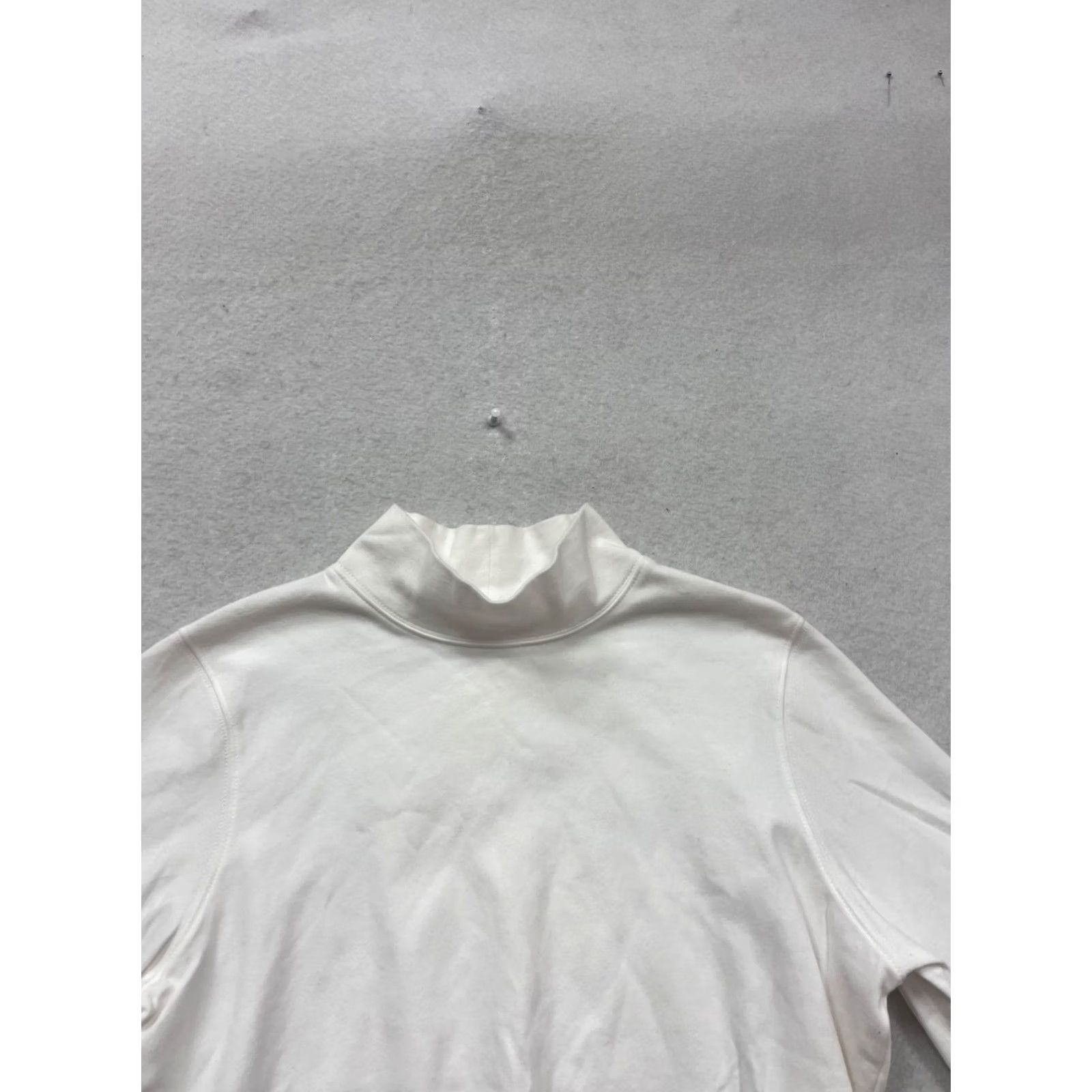Vintage L.L. Bean Turtleneck Top Shirt Womens M White Long Sleeve Cotton Polyester N/A Size M / US 6-8 / IT 42-44 - 4 Thumbnail