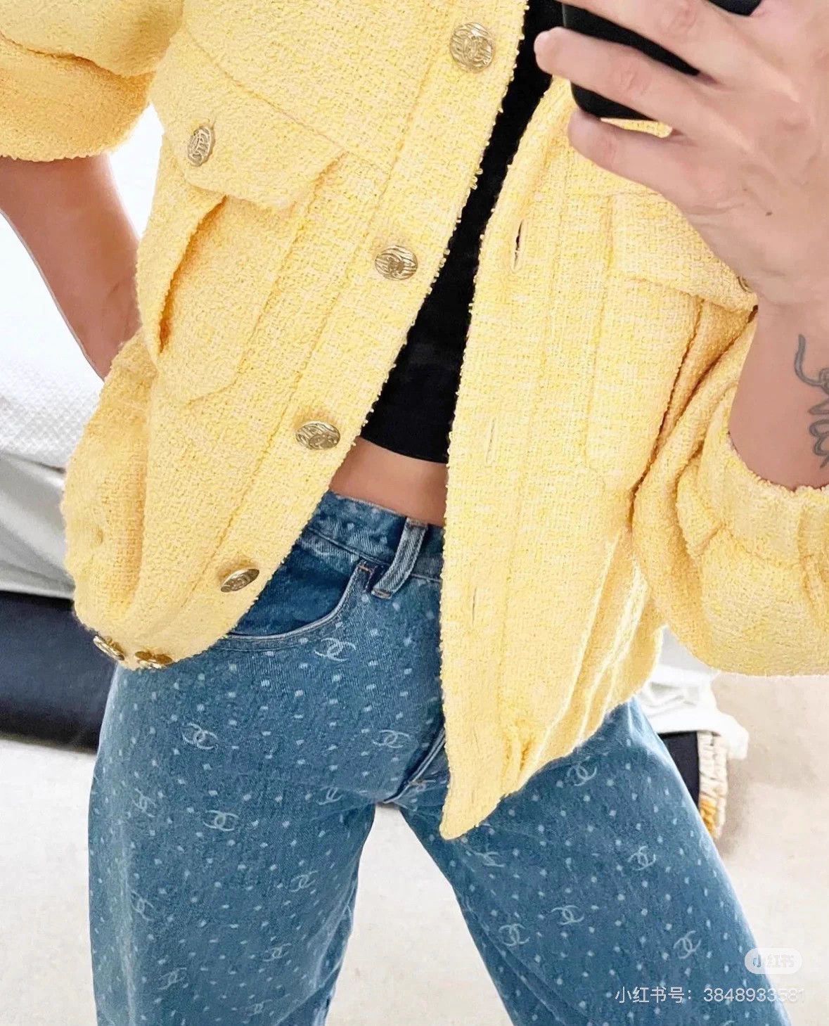 Chanel Chanel 21P Light Yellow Two-Pocket Woven 38 Jacket Size S / US 4 / IT 40 - 8 Thumbnail