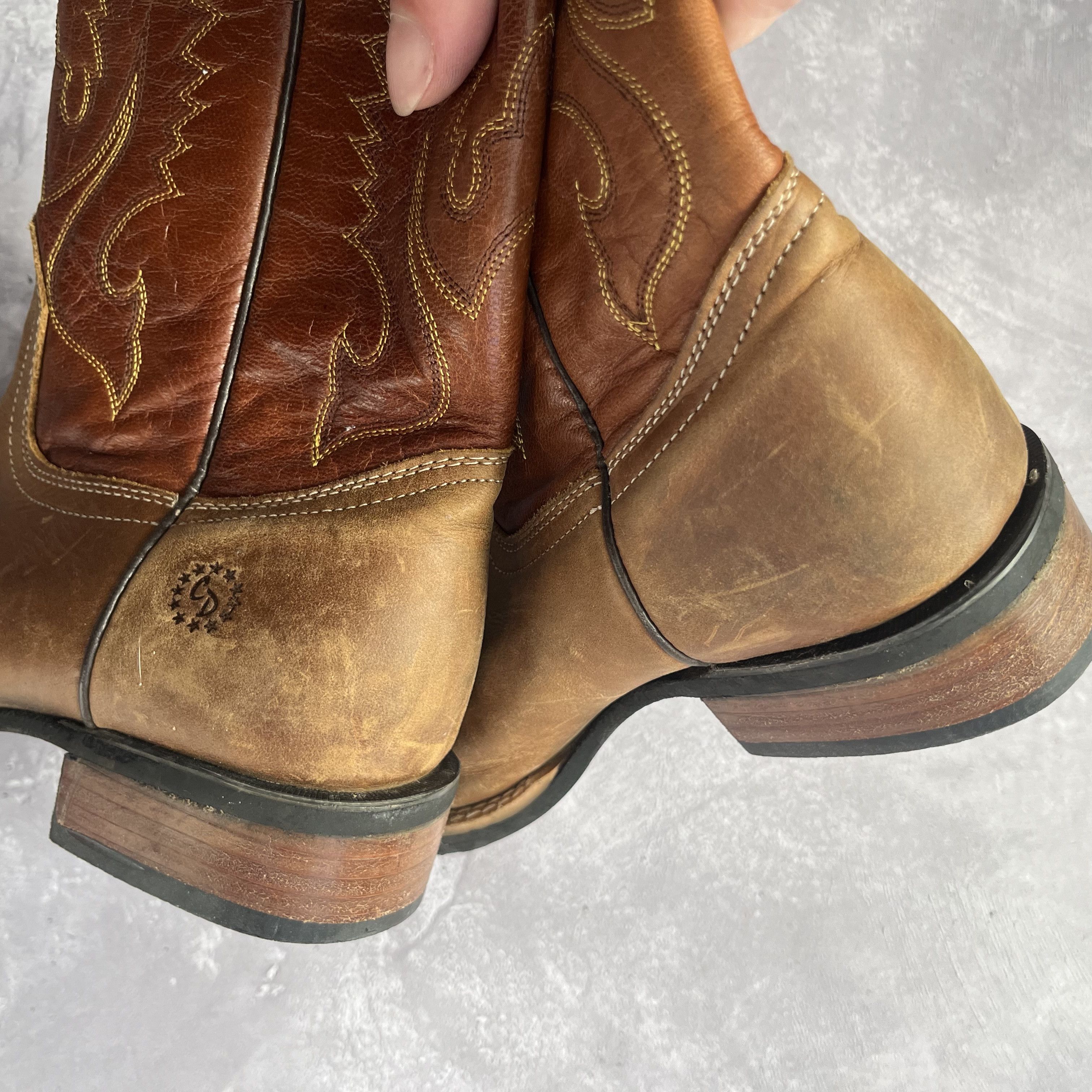 Vintage Caballo Dorado Western Cowboy Boots Brown Leather 23.5 Size US 6.5 / IT 36.5 - 4 Thumbnail