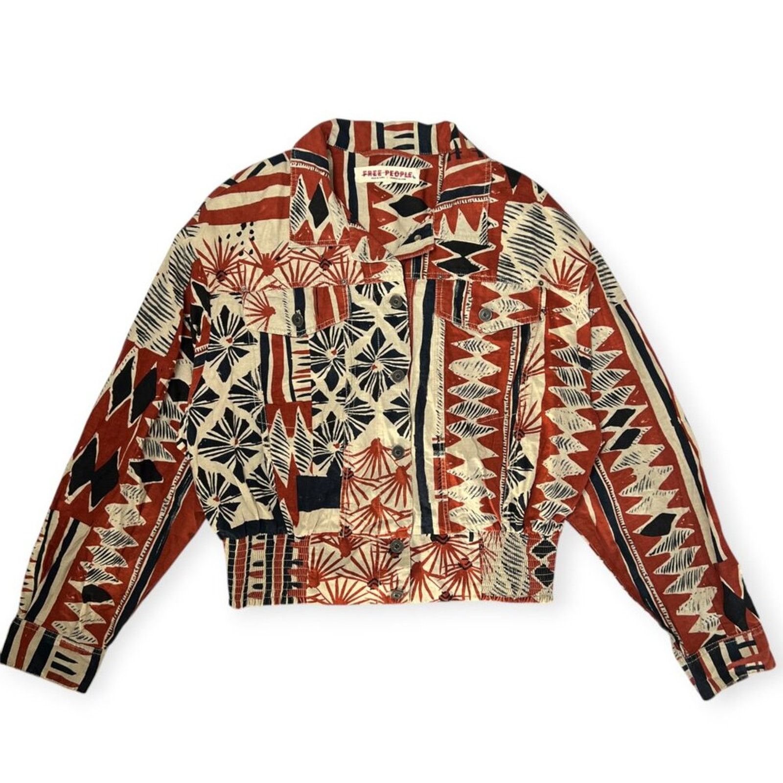 Free People Free People Golden Nile Aztec Crop Shirt Jacket Multicolor L Size L / US 10 / IT 46 - 1 Thumbnail