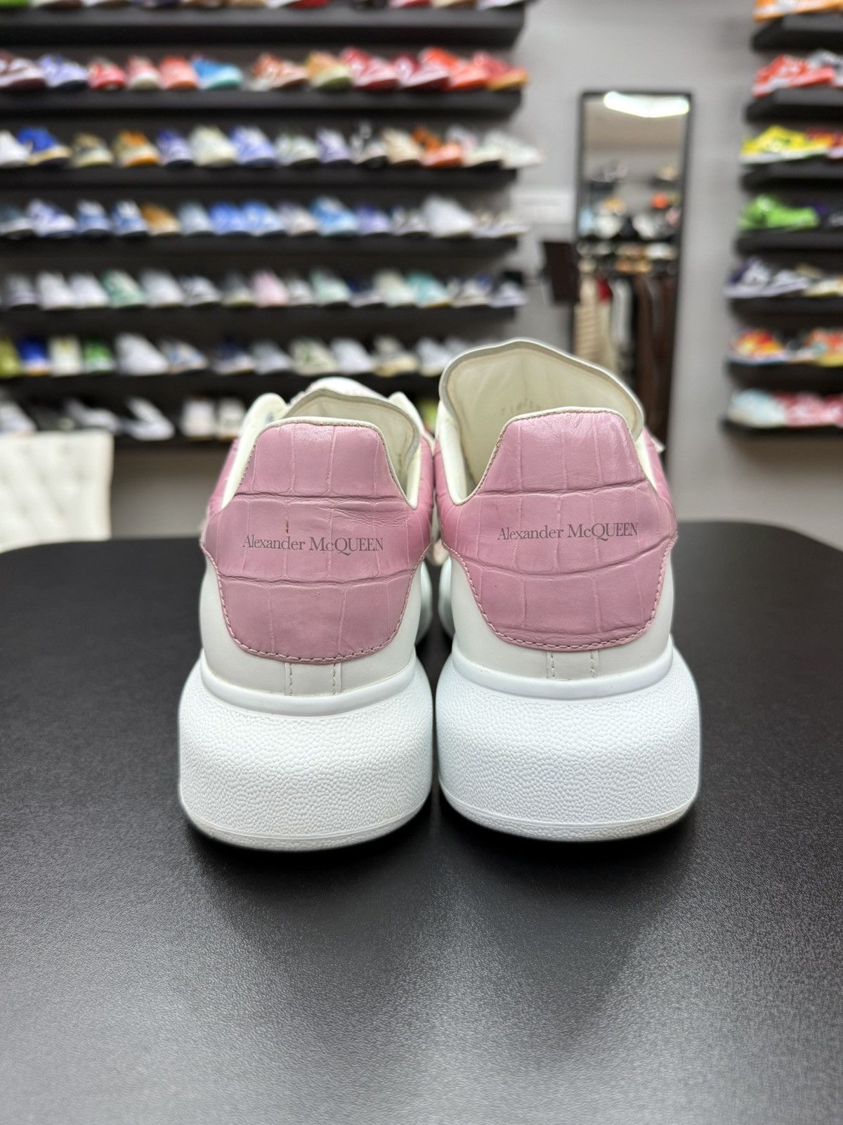 Alexander McQueen MCQUEEN Oversized Womens White Pink Sneakers Size 39.5 / 9.5 Size US 9 / IT 39 - 11 Thumbnail