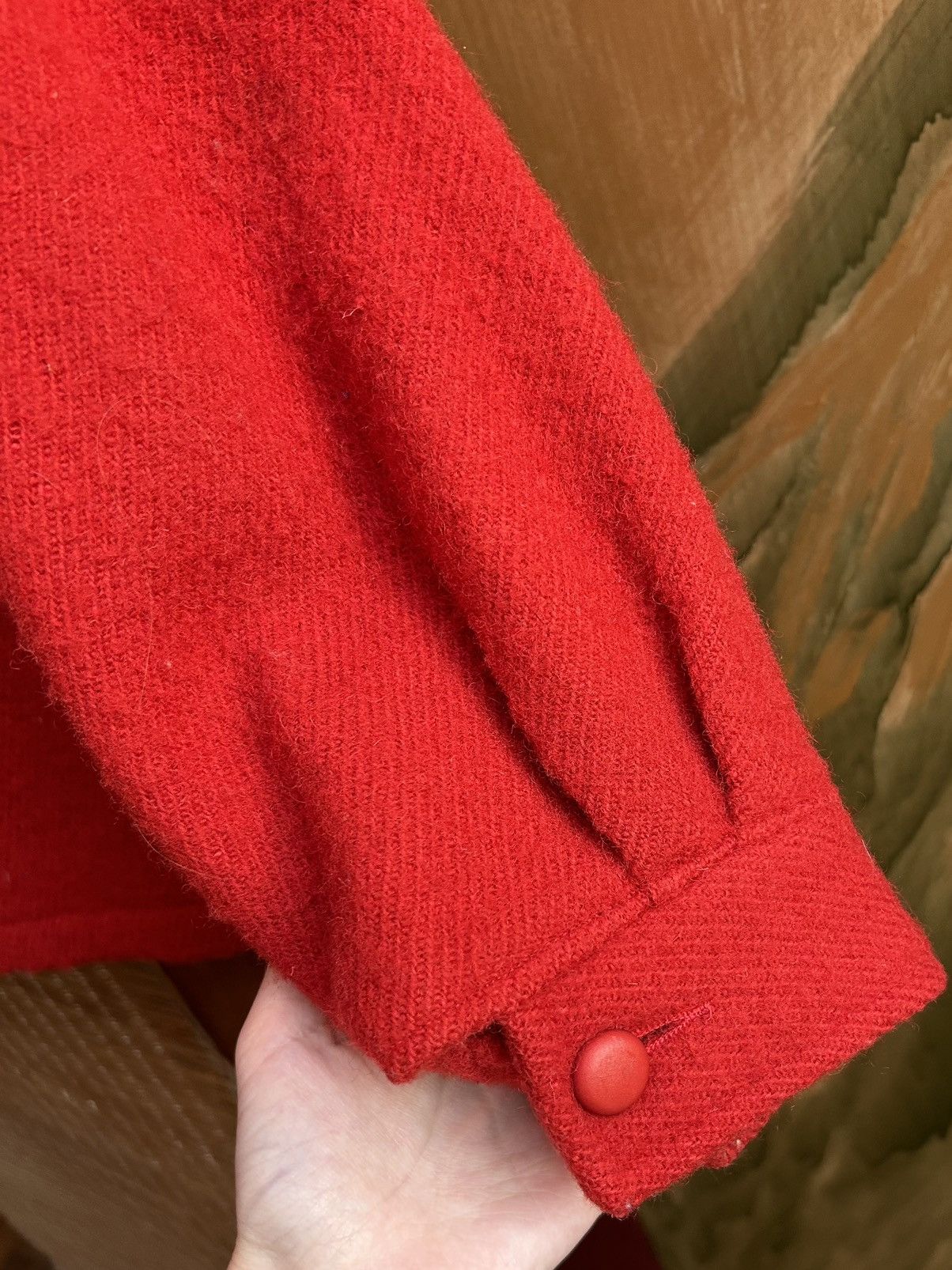 Vintage 70s-60s Cambrian Traditional Welsh Tweed Red Zip Wool Jacket Size US M / EU 48-50 / 2 - 5 Thumbnail
