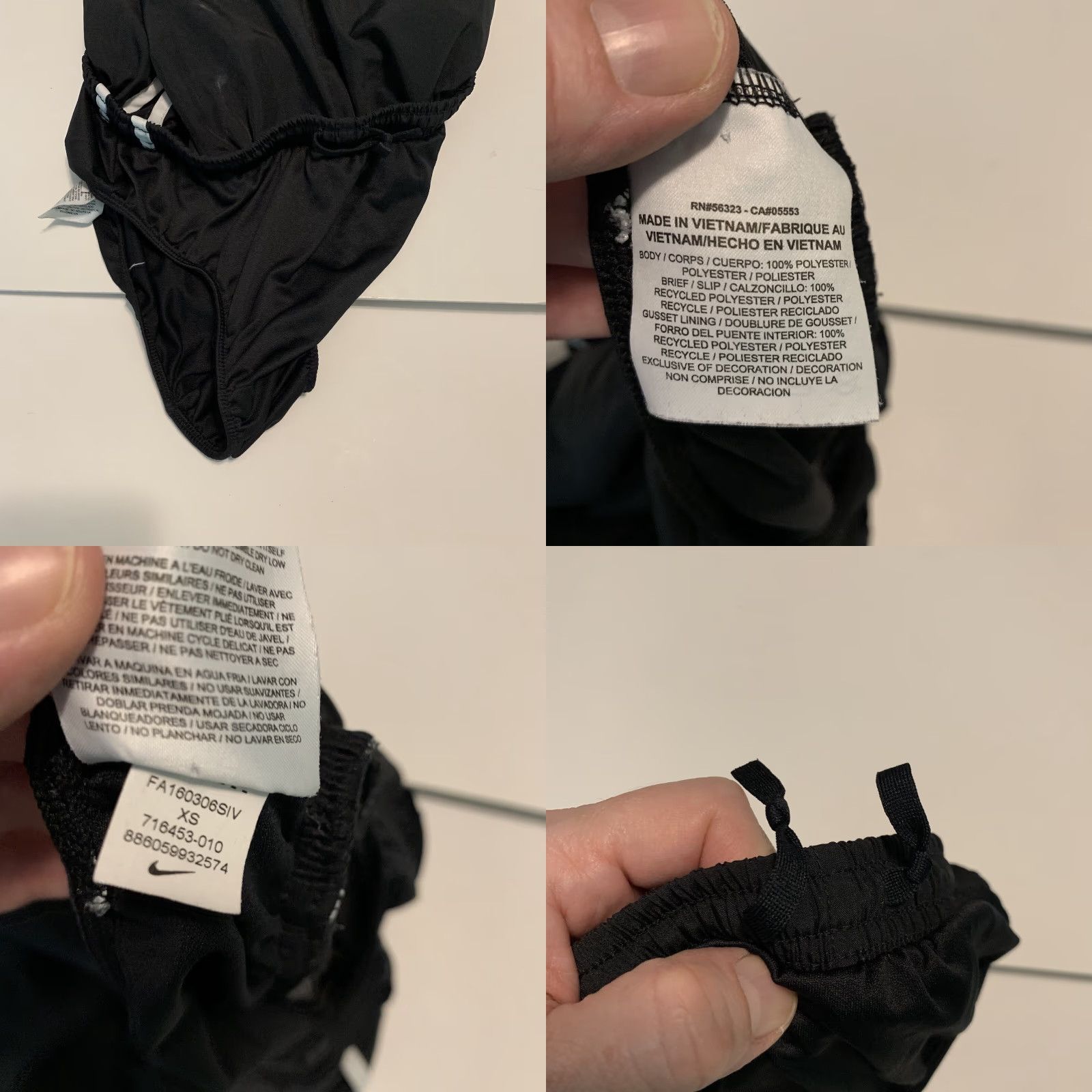 Nike Nike Dri Fit Black Athletic Running Shorts Women’s XS Elastic Drawstring Lined Sport Logo Gym Training Jogging Outdoor Blended Polyester Short Size 26" / US 2 / IT 38 - 8 Thumbnail