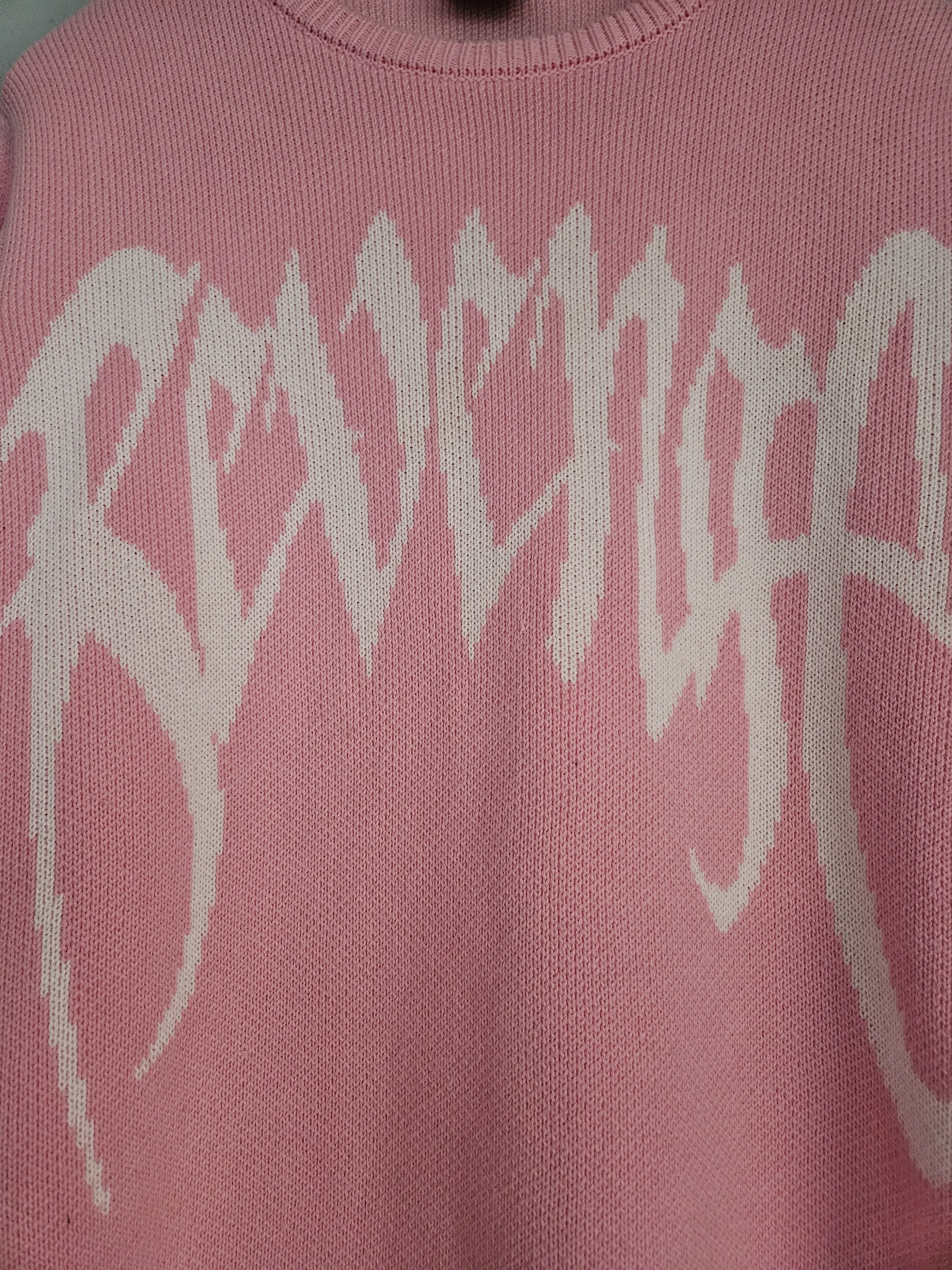 Revenge Revenge Pink Knit Arch Logo Crewneck Sweater Size US M / EU 48-50 / 2 - 2 Thumbnail