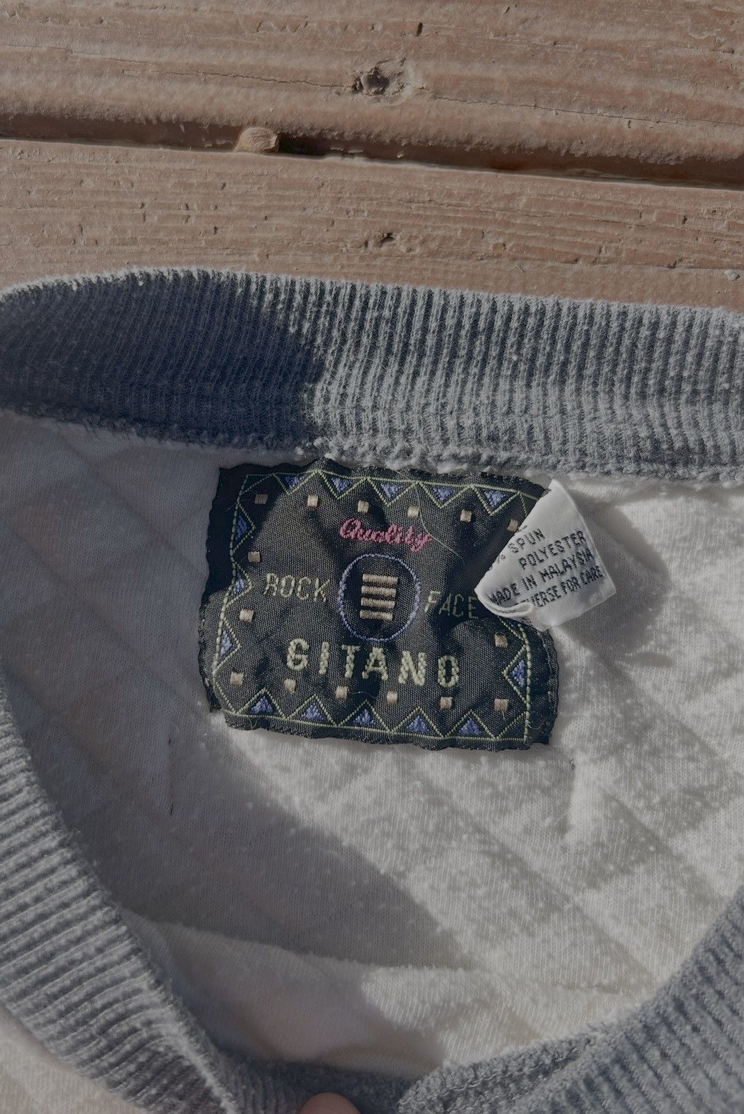 Other 80s Vintage Gitano White Sweatshirt with quilted pattern Size US L / EU 52-54 / 3 - 3 Thumbnail