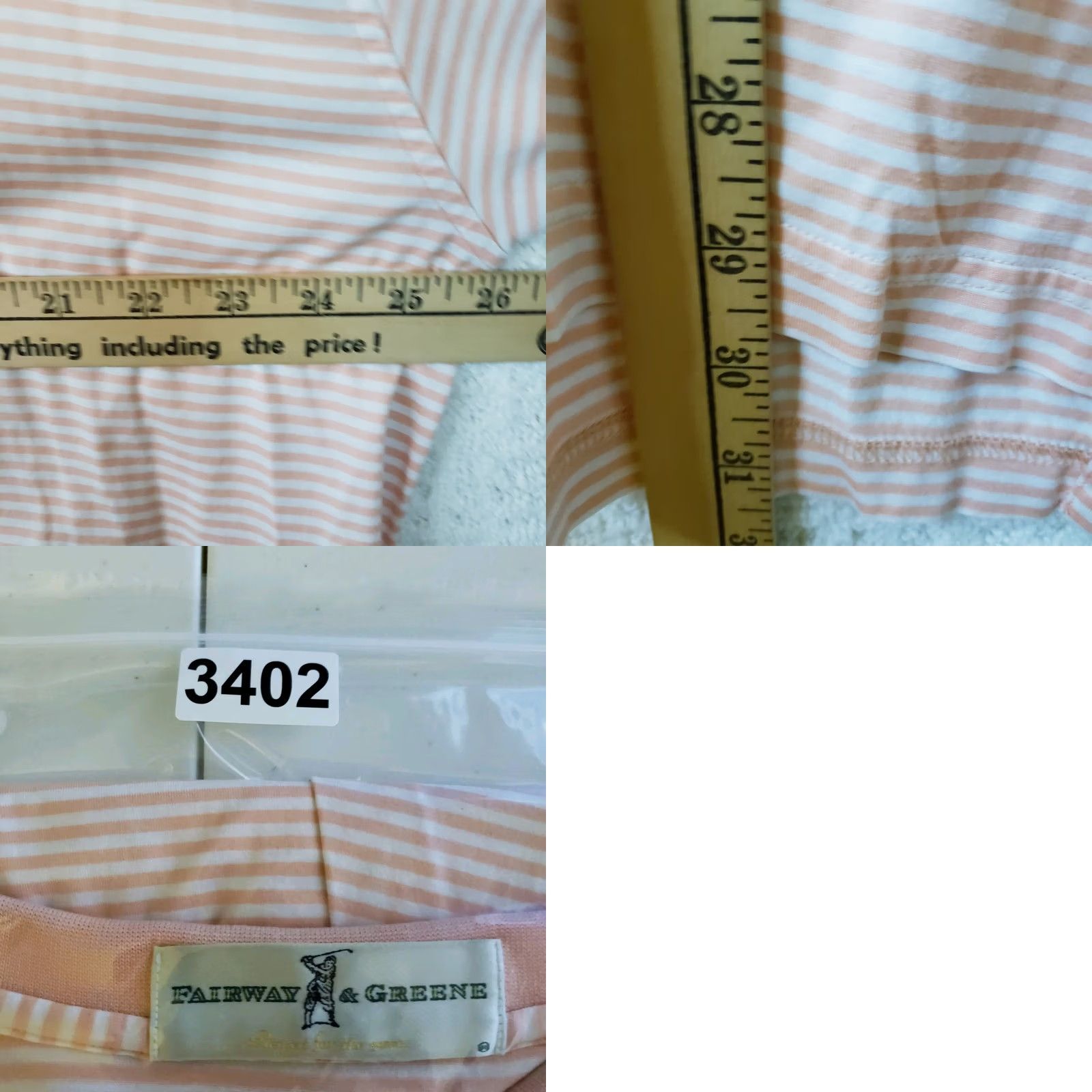 Vintage Fairway & Greene XL Shortsleeve Polo Peach Pink Striped Fripp Island Chest Logo Polo Shirt Mens XL Pink Striped Fripp Island Logo Size US XL / EU 56 / 4 - 9 Thumbnail