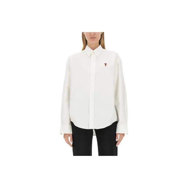AMI AMIPARIS Red Heart Long Sleeve Button-Up Shirt 0079 Size US S / EU 44-46 / 1 - 1 Thumbnail
