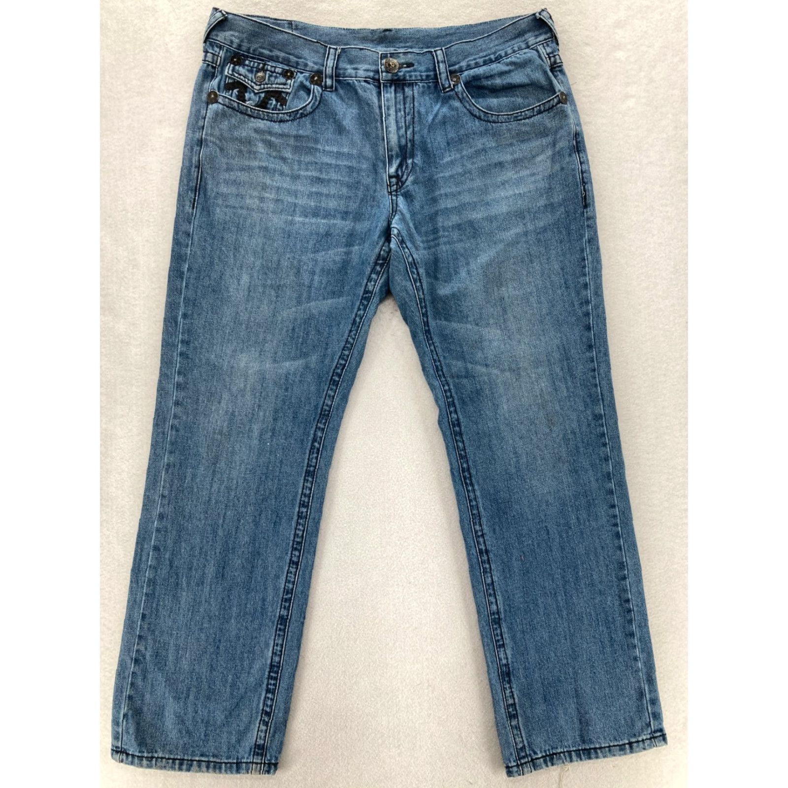 True Religion True Religion Rainbow Billy Jeans Mens 42x34 Blue Stretch Denim Flap Pocket Y2K Jeans Mens 42 Blue Stretch Denim Rainbow Billy Size US 42 / EU 58 - 2 Thumbnail
