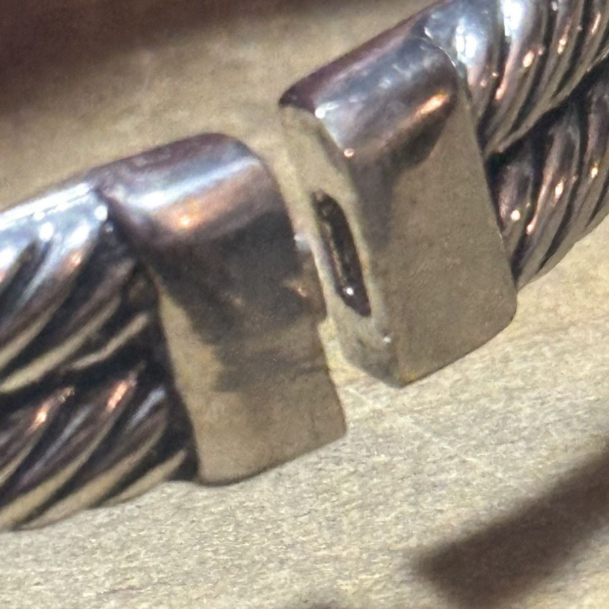 Other Silver tone blue glass stone hinged bangle bracelet Size ONE SIZE - 4 Thumbnail