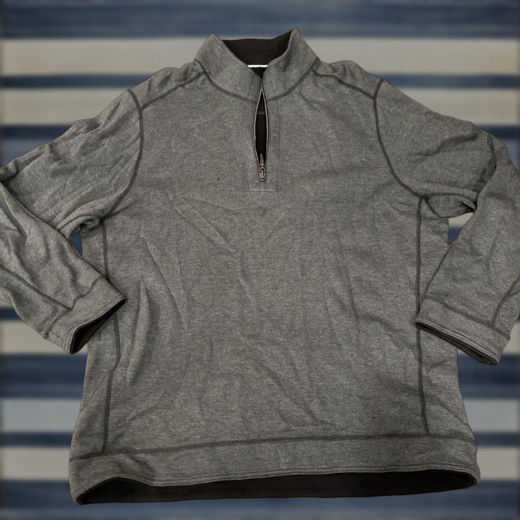 Tommy Bahama VINTAGE Tommy Bahama Quarter Zip Sweater Mens XL Reversible Blue Casual Beach Size US XL / EU 56 / 4 - 1 Thumbnail