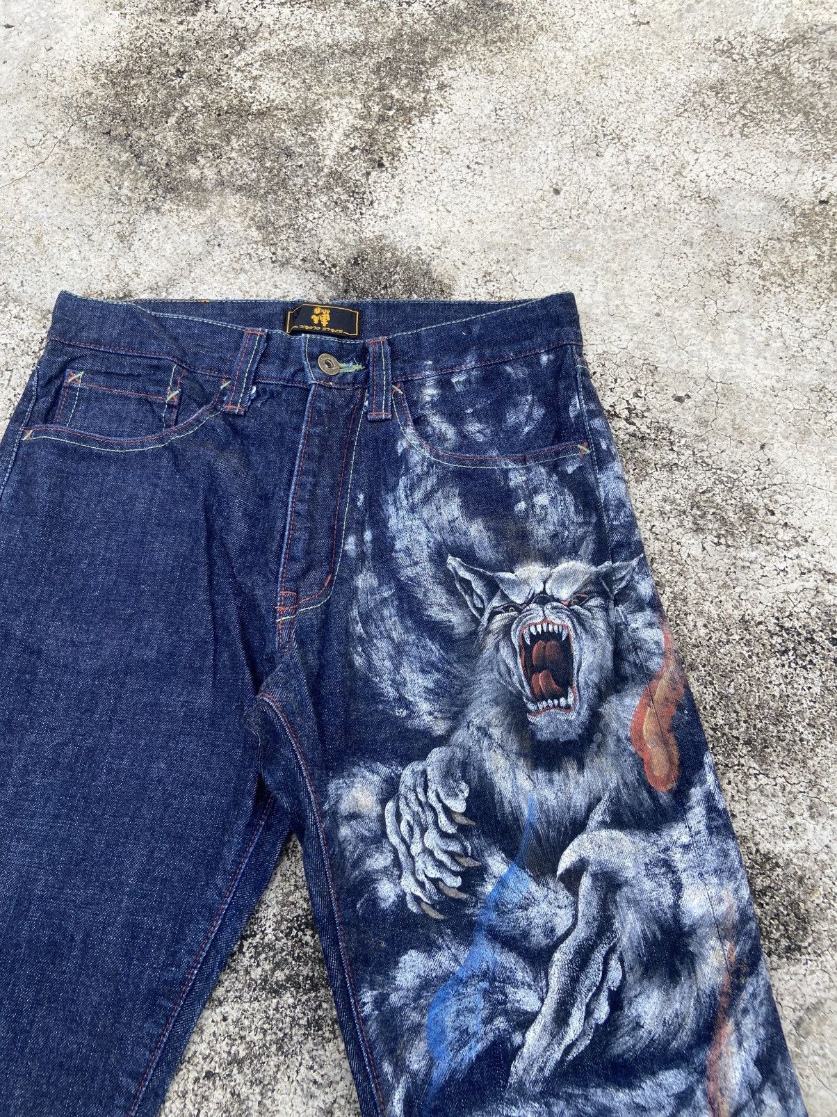 Japanese Brand Zen Kyoto Clothing Shukaku Fox Paint Pant Size US 30 / EU 46 - 3 Thumbnail