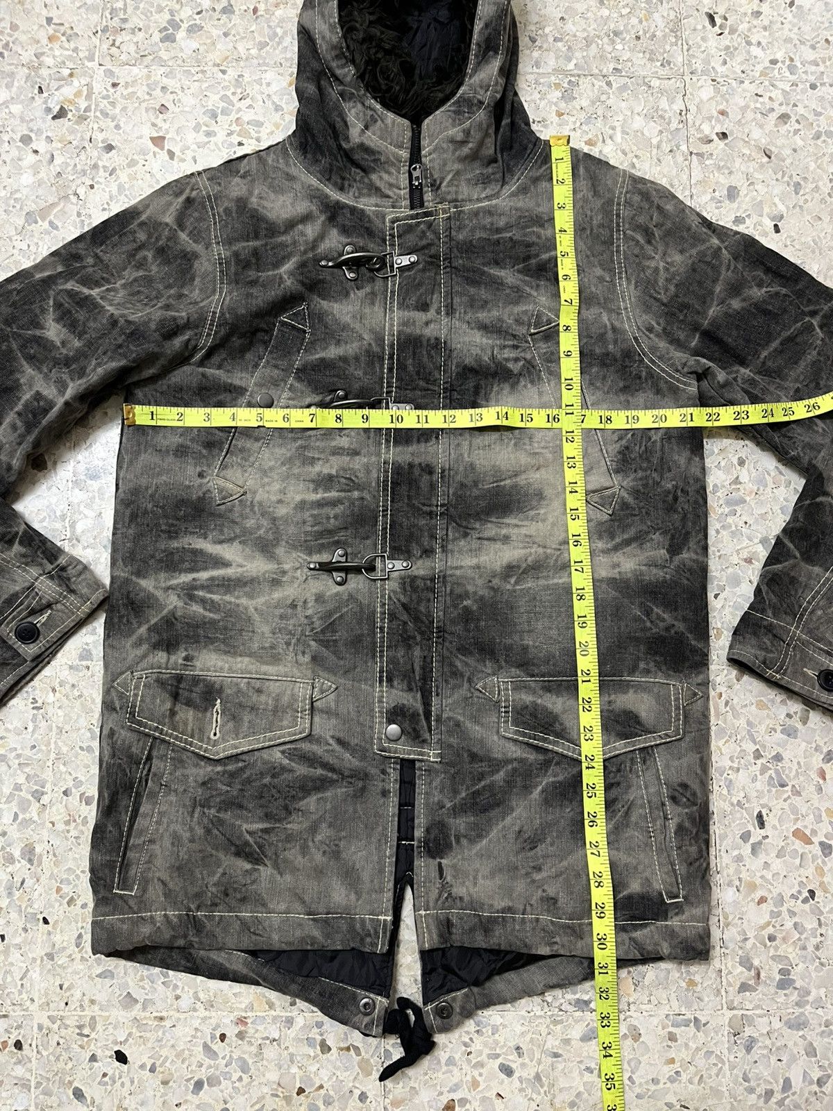 Japanese Brand Black Distress denim hoodie Allix design six pocket jacket Size US L / EU 52-54 / 3 - 13 Thumbnail