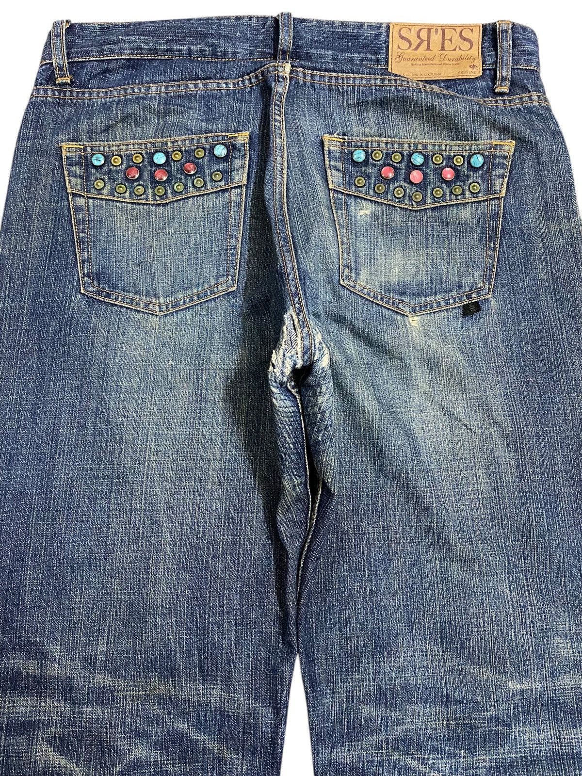 Japanese Brand Vintage Project SRS Rhinestone Avant Garde Style Jeans Size US 34 / EU 50 - 2 Thumbnail
