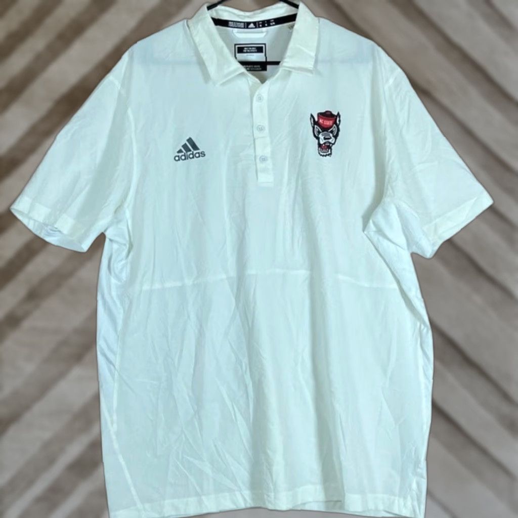 Adidas Adidas Mens Shirt White Polo Aeroready Tech Short Sleeve Athletic Stretch XL Polo Shirts Athletic Mens White Size US XL / EU 56 / 4 - 1 Thumbnail