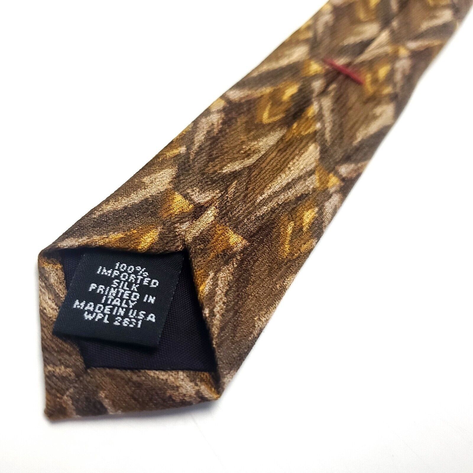 Henry Grethel Henry Grethel Bronze Brown Silk Tie Woven Geometric Wide Size ONE SIZE - 5 Thumbnail