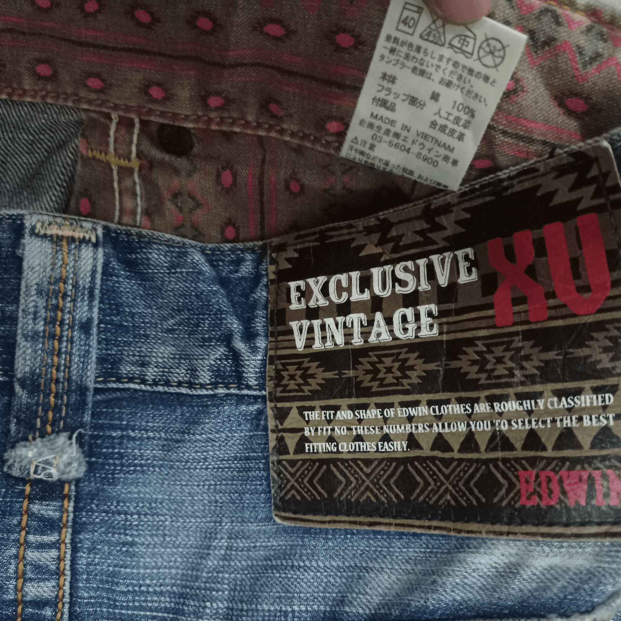 Edwin Exclusive Vintage Edwin XV Mud Wash Patchwork Loose Jeans Size US 32 / EU 48 - 9 Thumbnail