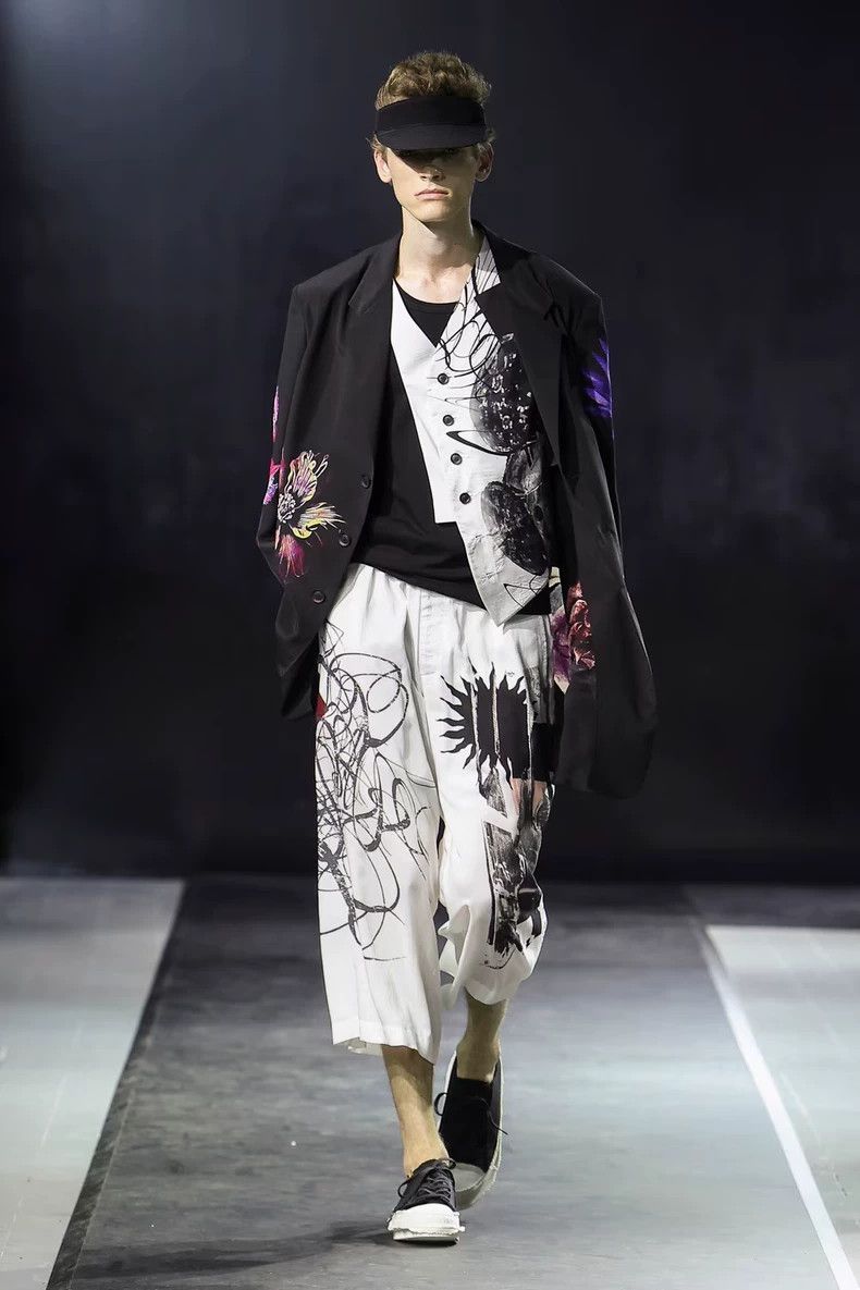 Yohji Yamamoto Yohji Yamamoto size 4 25 SS asymmetric floral silk blazer Size 38R - 3 Thumbnail