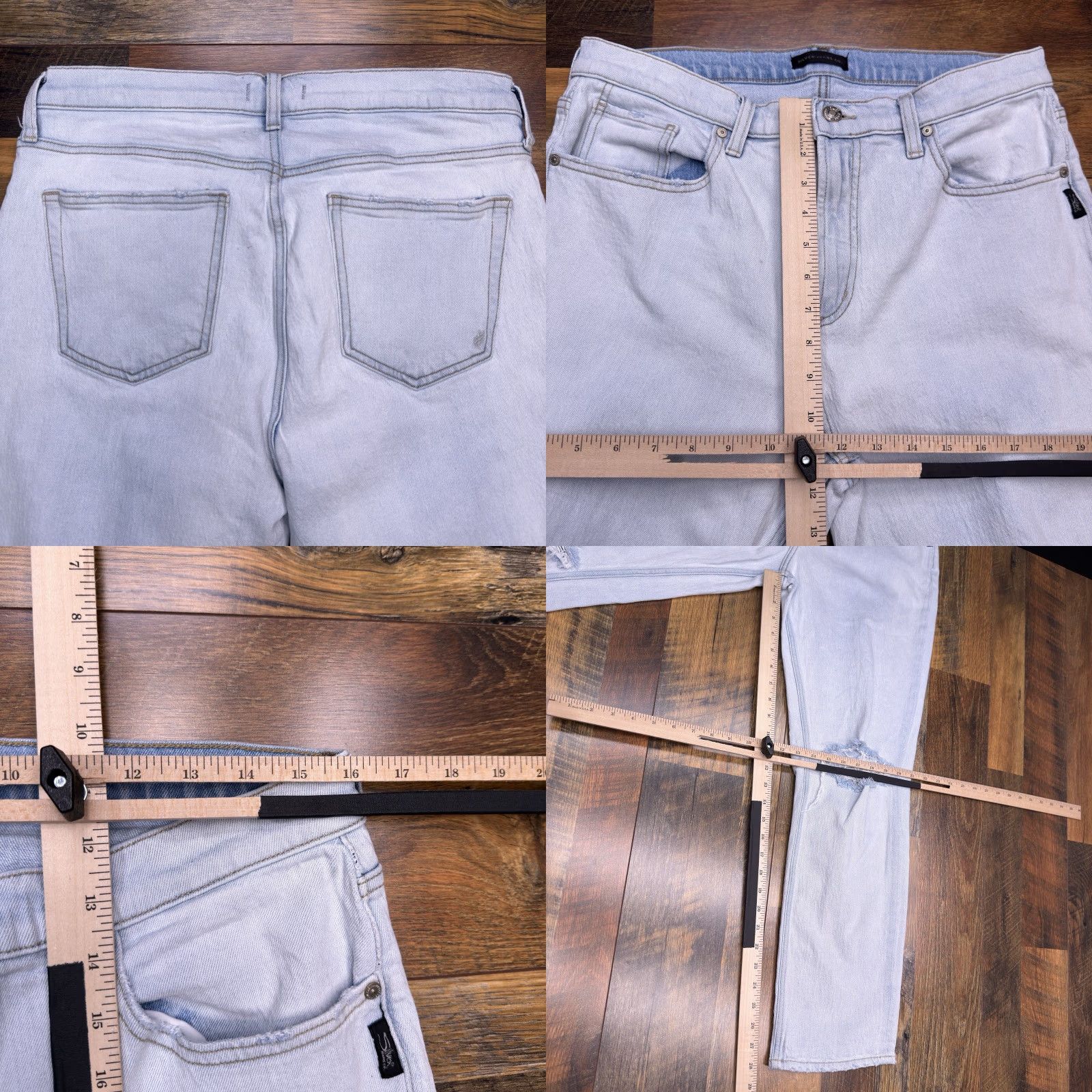 Silver Jeans Co. Silver 90s Boyfriend Jeans Womens 32x27 High Rise Distressed Jeans 90s Womens Blue Cotton Blend Denim Casual Classic Jeans Size 24" / US 00 / IT 34 - 8 Thumbnail