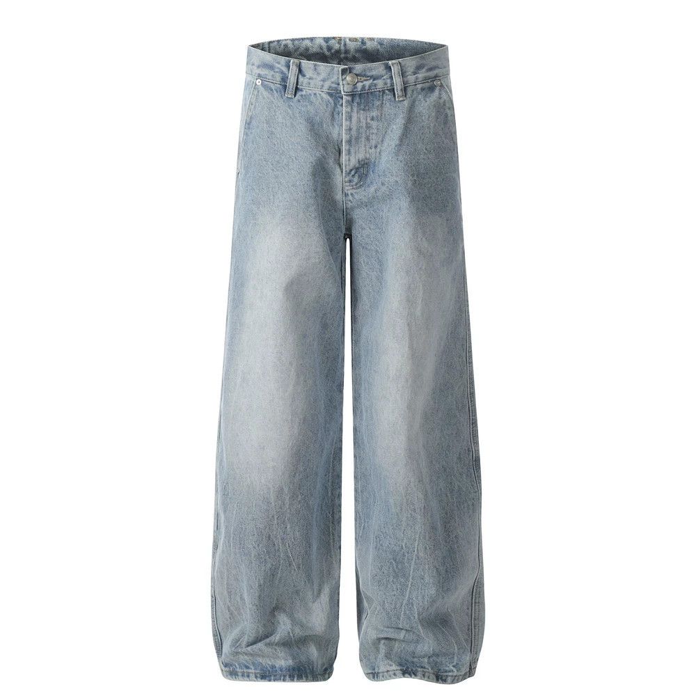 Jean High street washed men's loose straight hip-hop casual jeans Size US 32 / EU 48 - 1 Thumbnail