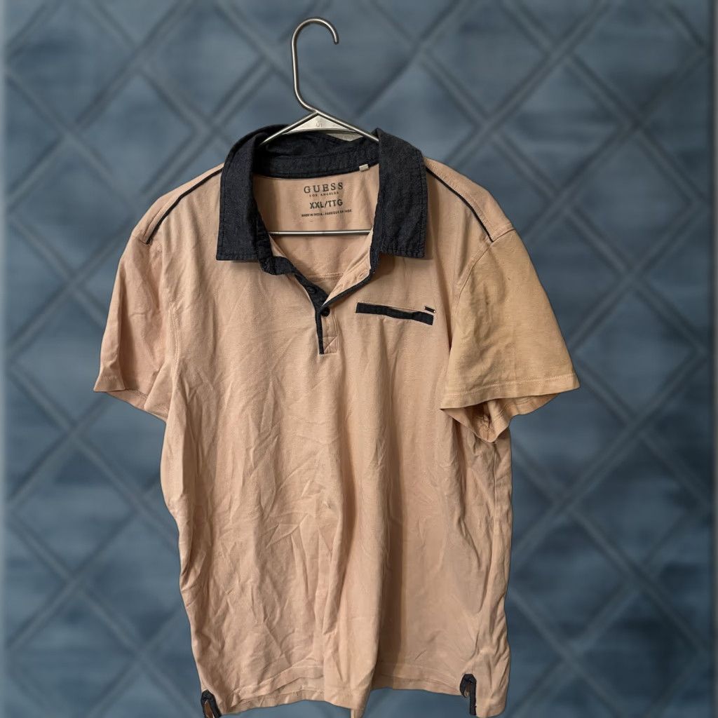 Guess GUESS Polo Shirt Mens XXL Peach Short Sleeve Cotton Casual Flaw Los Angeles Size US XXL / EU 58 / 5 - 1 Thumbnail