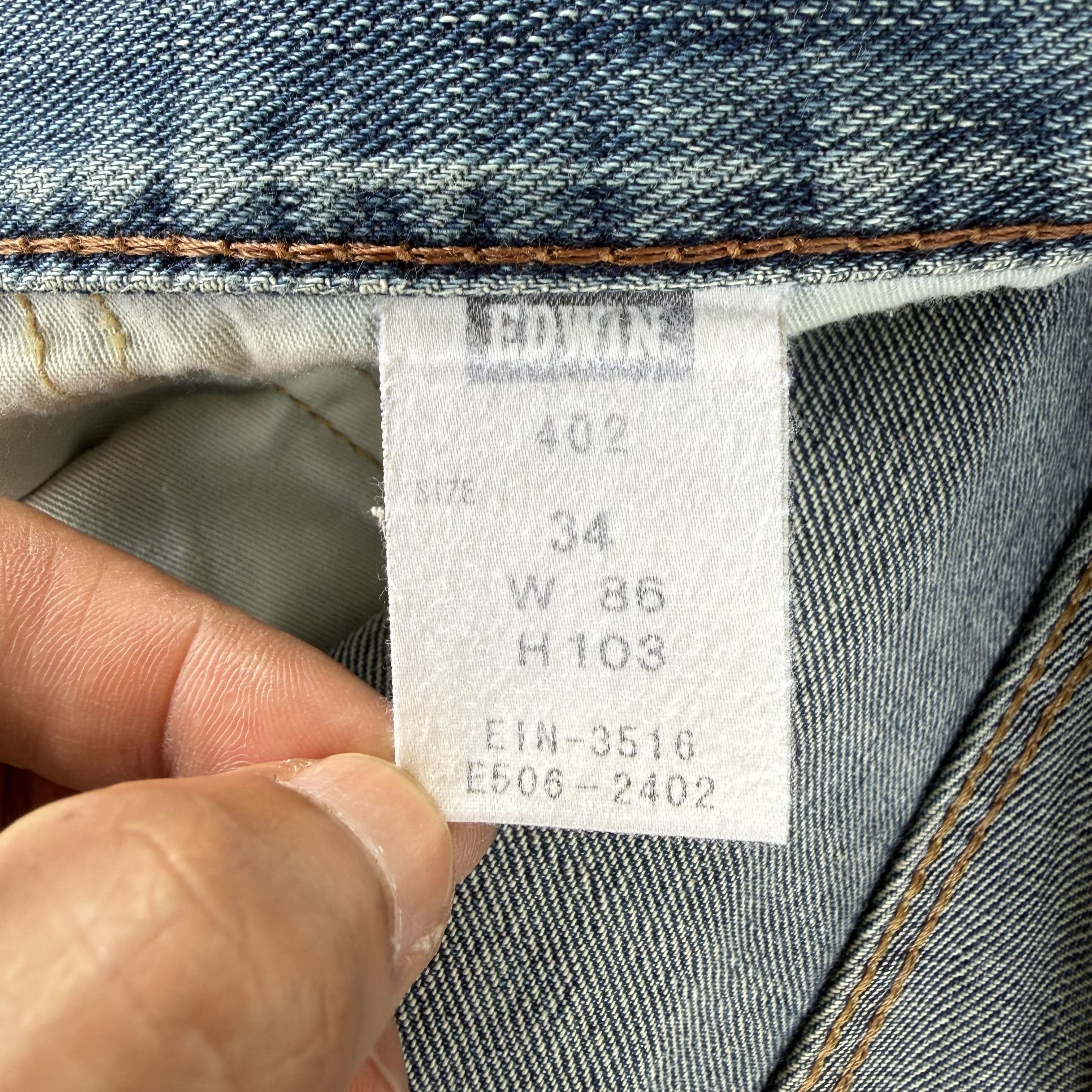 Edwin W35x26.5 Vintage Edwin Faded Blue Denim Jean Pants Size US 35 - 14 Thumbnail