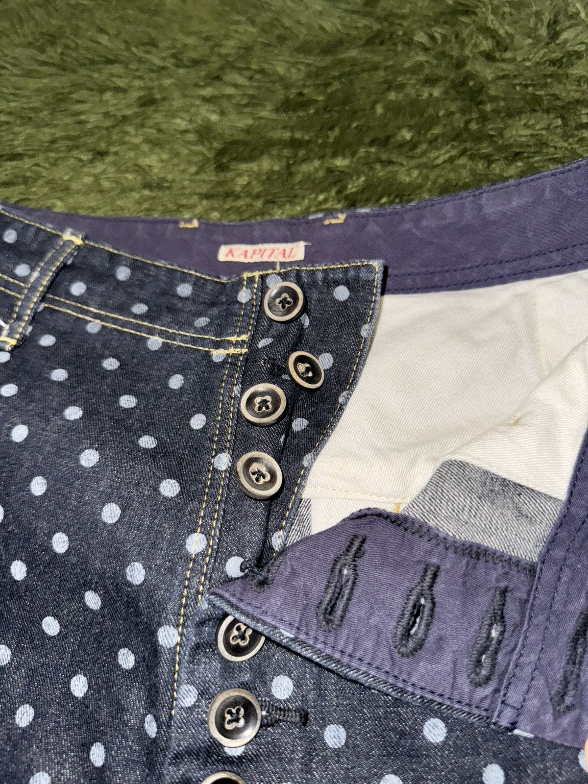 Kapital [2] KAPITAL Dot Pattern Button-Fly Denim Pants Size US 30 / EU 46 - 6 Thumbnail