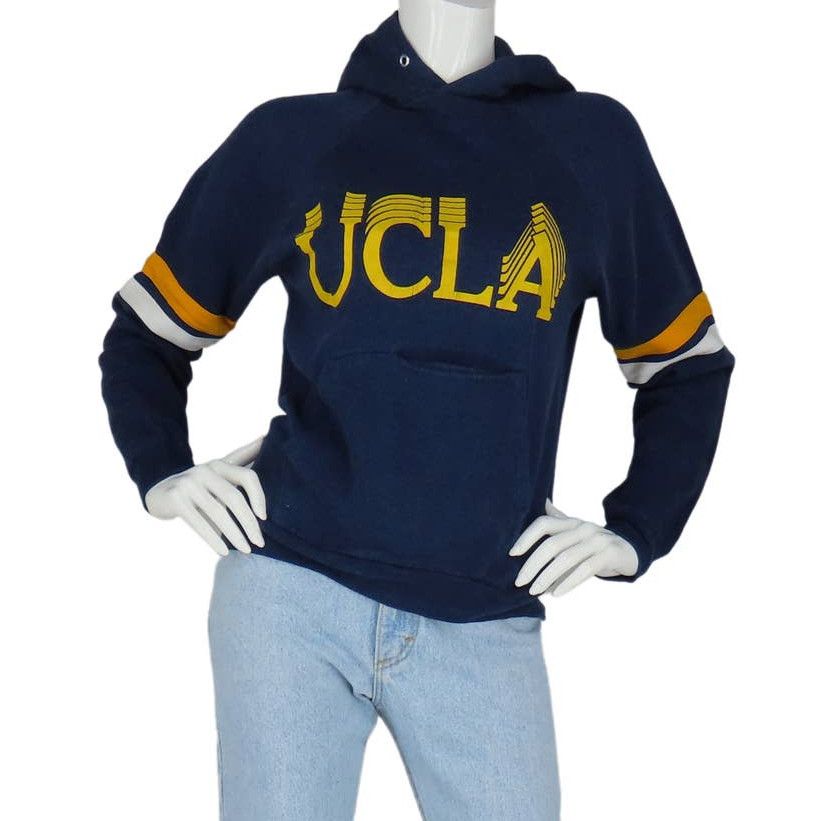 image of Vintage Ucla Striped Hoodie Xs Retro Cool in Blue, Men's