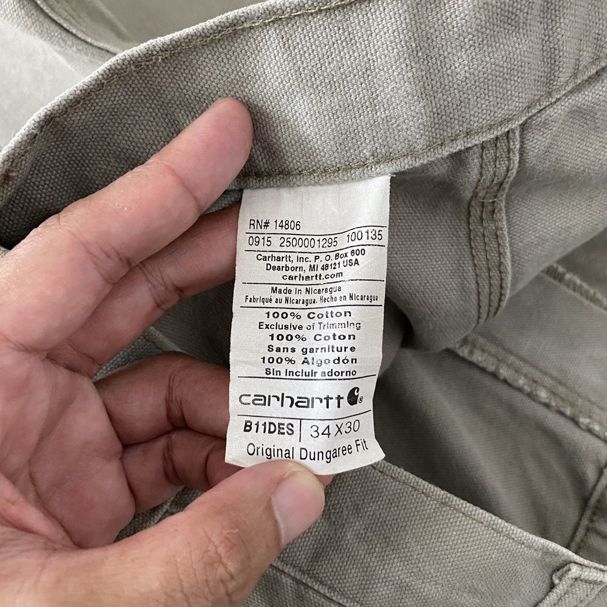 Carhartt Vintage Carhartt Desert Grey Carpenter Workwear Pants Size US 33 - 21 Thumbnail