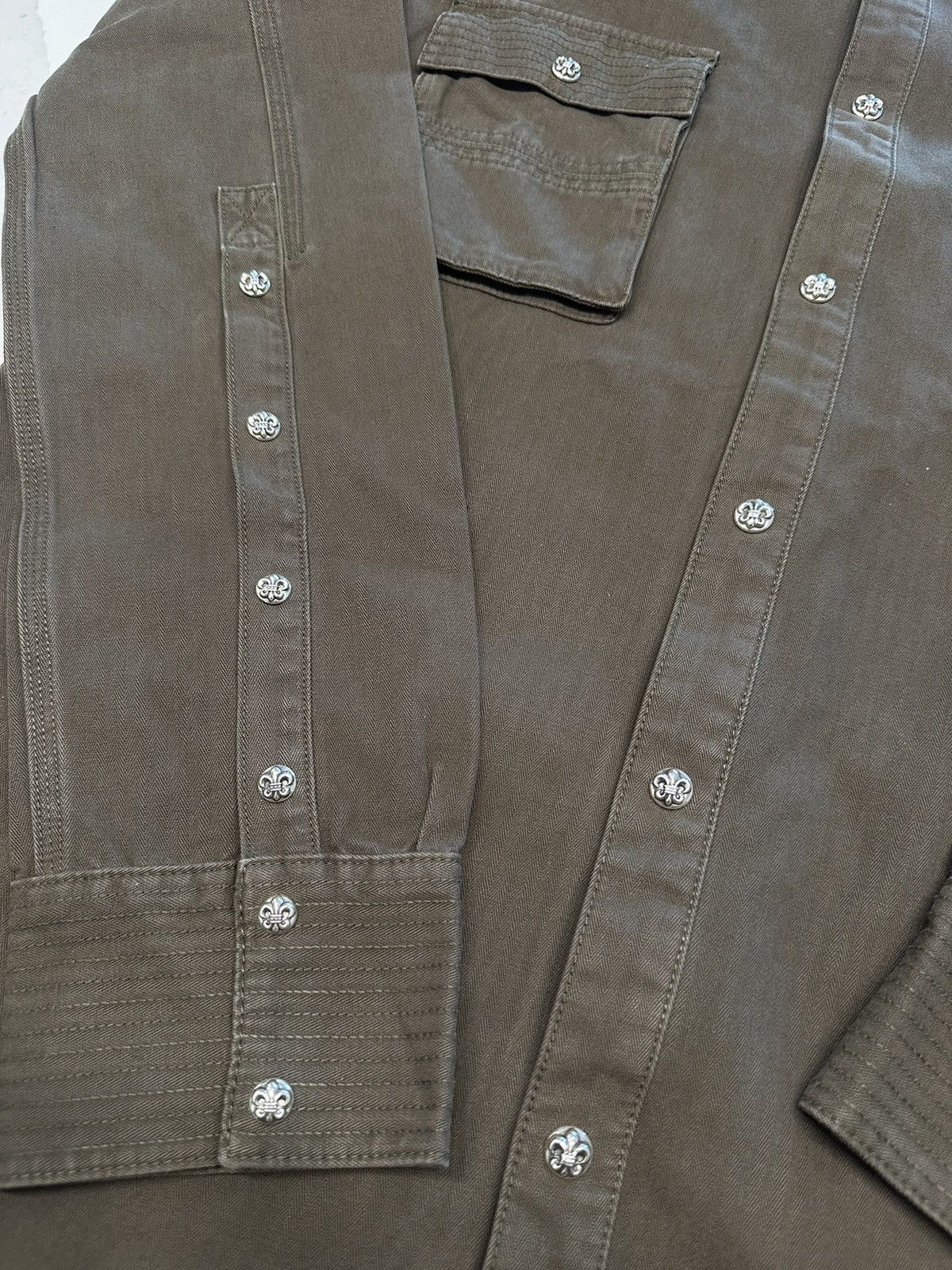 Chrome Hearts 🔥Chrome Hearts Silver Button M65 Jacket with Fleur Patches🔥 Size US XL / EU 56 / 4 - 3 Thumbnail