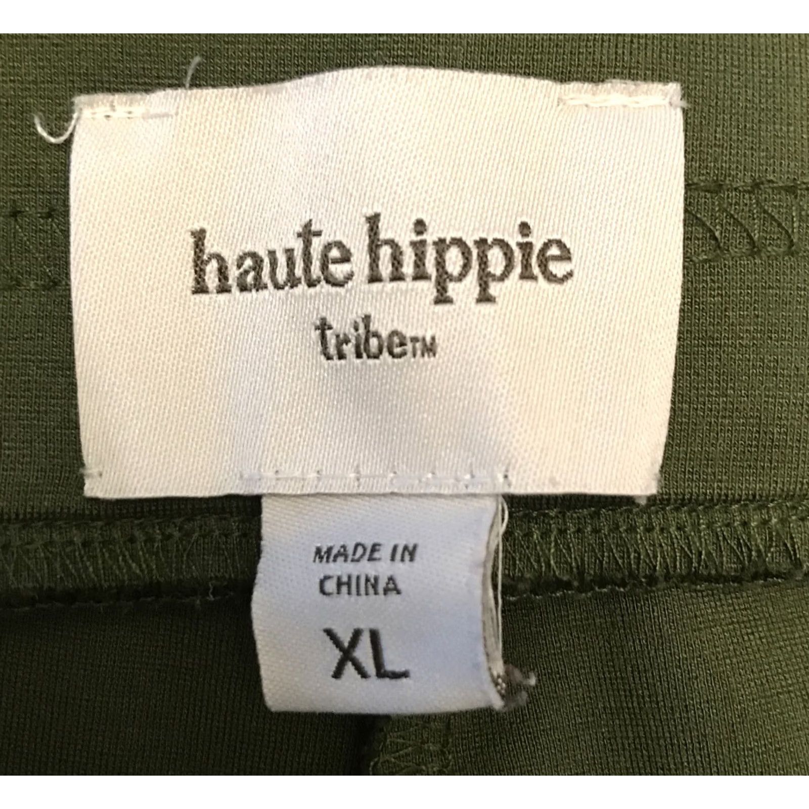 Haute Hippie Haute Hippie Pants Capri Knit Satin Trim Green XL Women Skinny Stretch 27in Rise 8.5-10.5in Regular Casual Size 40" / US 18 - 3 Thumbnail