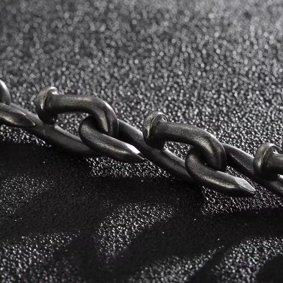 Vintage Oxidized Black Nail Link Chain Bracelet Size ONE SIZE - 7 Thumbnail