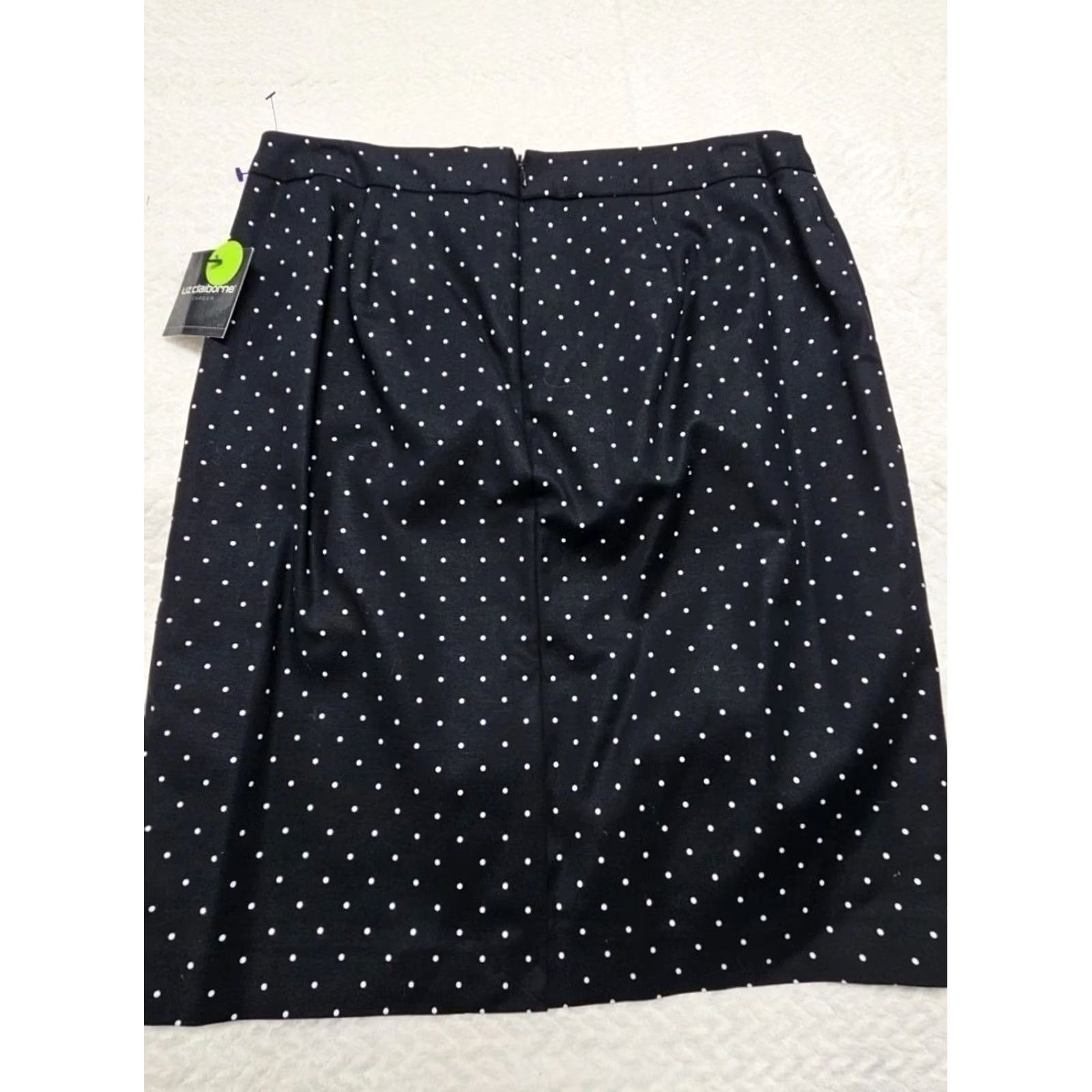 Liz Claiborne Liz Claiborne Pencil Skirt Women’s Career Size 6 Black With White Polkadots NWT Size 28" / US 6 / IT 42 - 2 Thumbnail