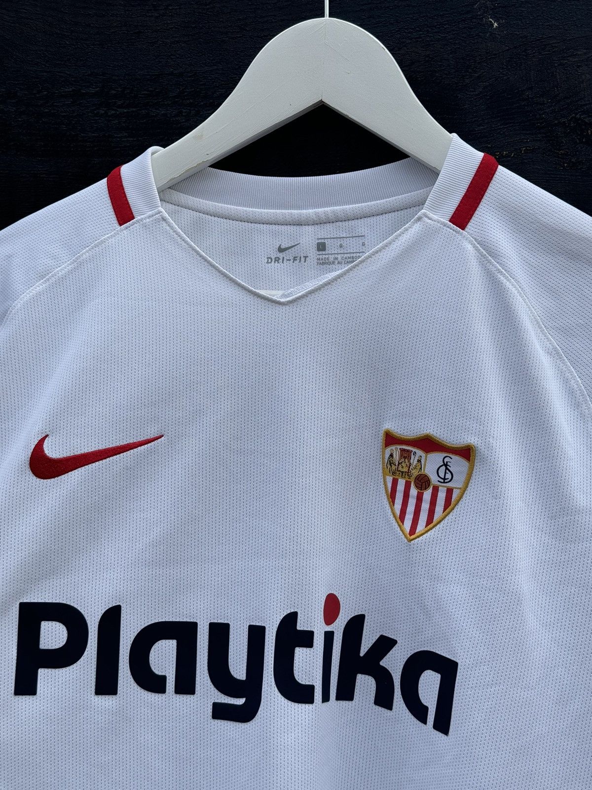Nike 2018 Nike Sevilla playtika white soccer jersey Size US L / EU 52-54 / 3 - 7 Thumbnail