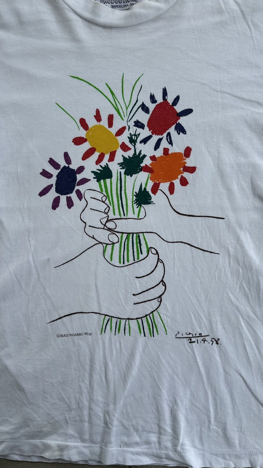Vintage VINTAGE 90S SUCC PICASSO BOUQUET OF FLOWERS ART GRAPHIC TEE Size US S / EU 44-46 / 1 - 2 Thumbnail