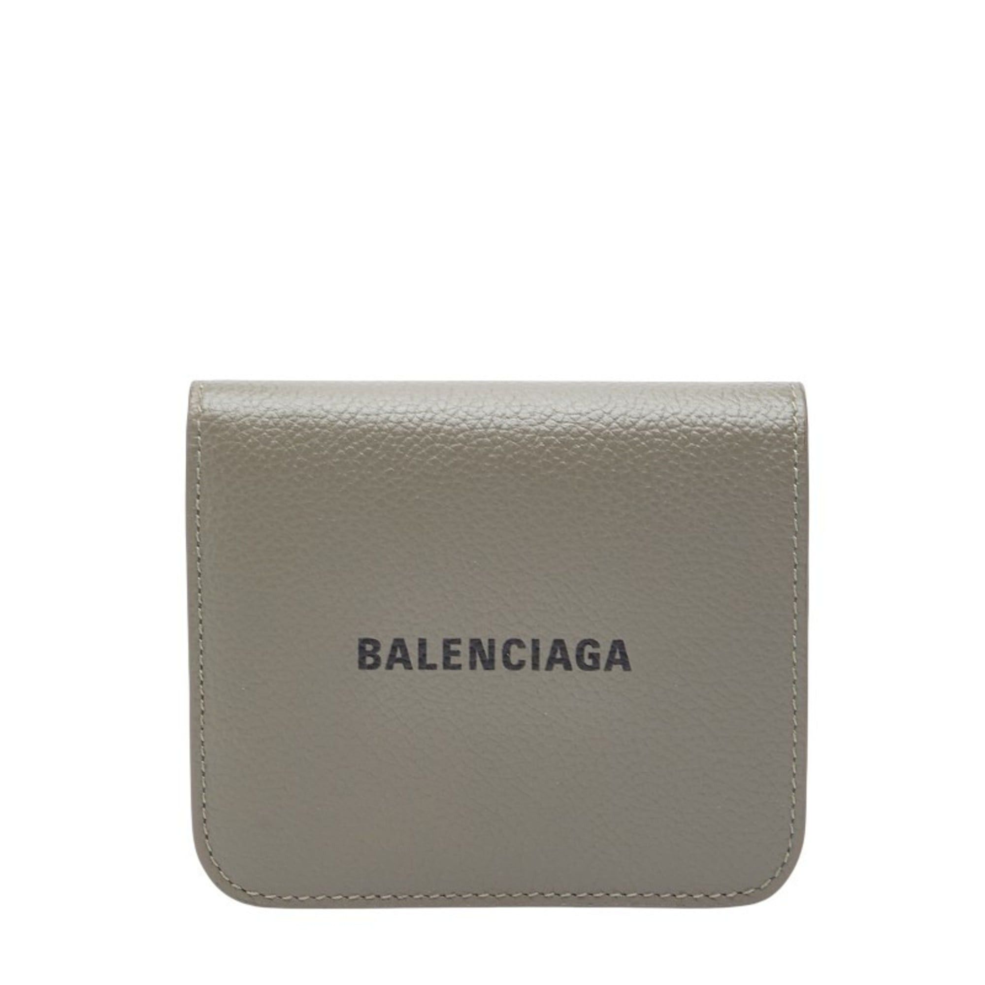 Balenciaga Balenciaga Logo Bifold Compact Wallet 594216 Gray Leather Women's BALENCIAGA Size ONE SIZE - 1 Thumbnail