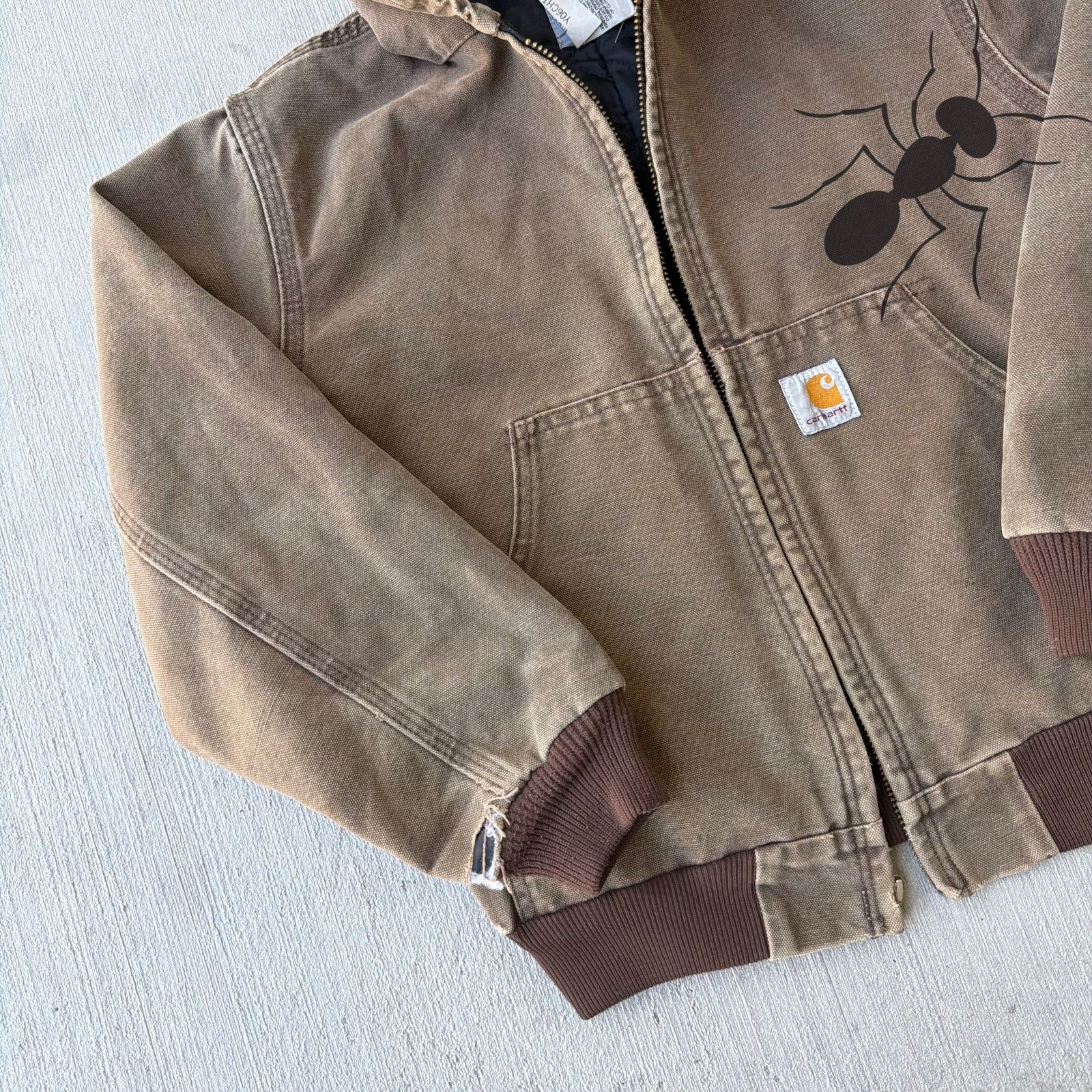 Carhartt × Vintage Carhartt YOUTH Y06 CHT brown hooded work wear jacket Size US XXS / EU 40 - 2 Thumbnail