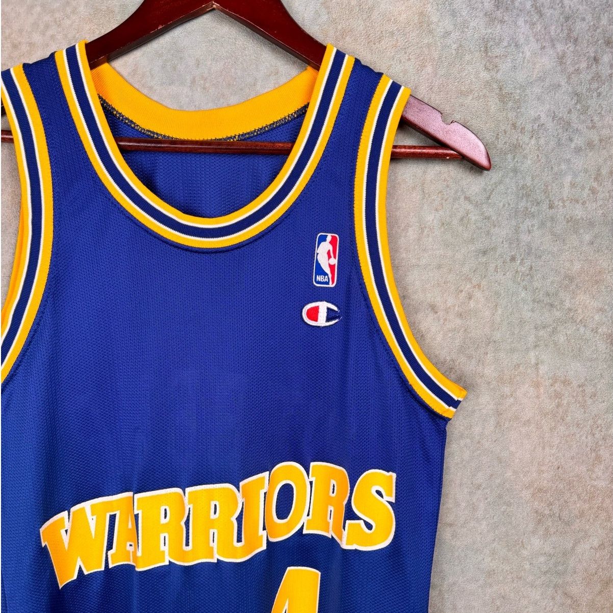 Champion × NBA × Vintage VTG 90s Chris Webber Golden State Warriors Jersey Sz M Blue Size US M / EU 48-50 / 2 - 7 Thumbnail