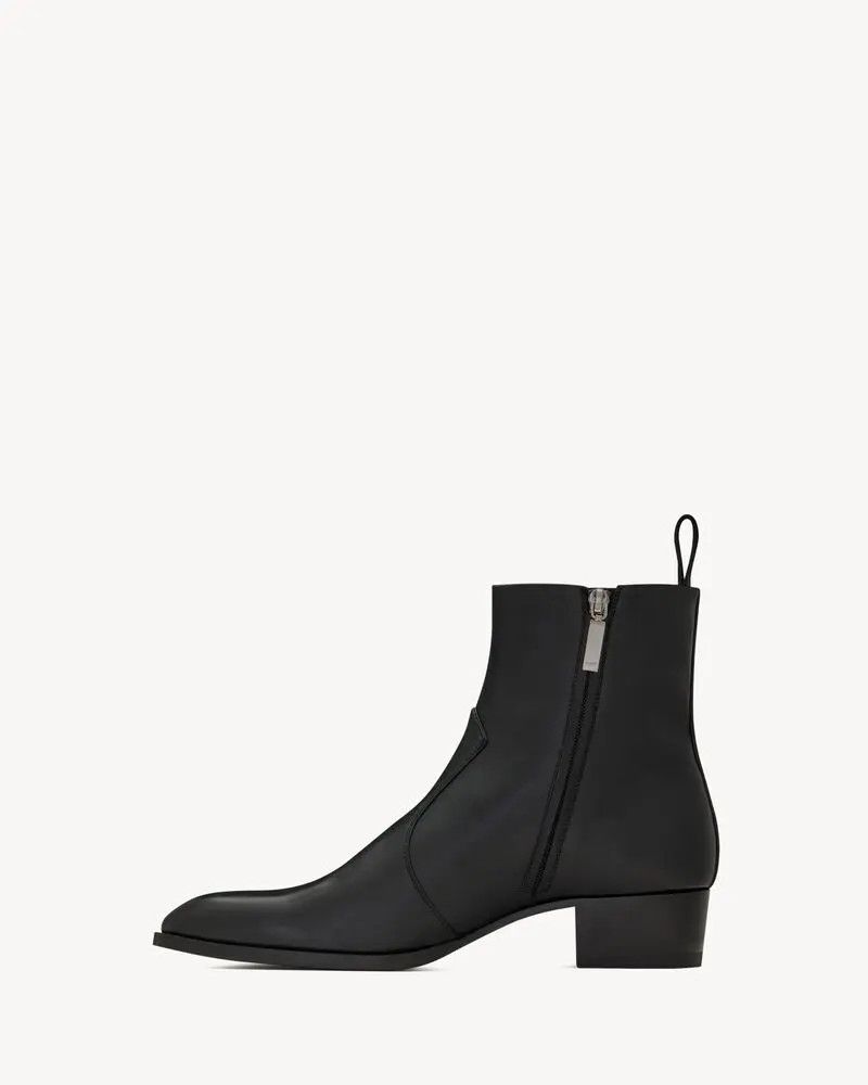 Saint Laurent Paris o1la1rc1a0526 682627 Wyatt Boots in Smooth Leather in Black Size US 7.5 / EU 40-41 - 3 Thumbnail