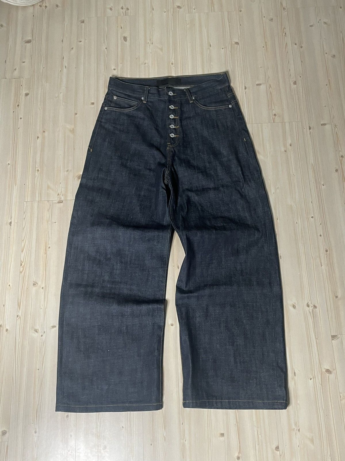 No Faith Studios RAW DENIM JAPANESE ULTRA LOOSE FIT BLUE | Grailed