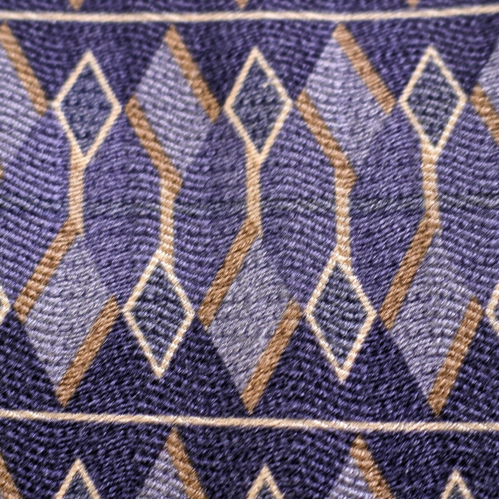 Haggar Haggar Clothing Co. Purple Tan Knit Woven Geometric Wide Sil Size ONE SIZE - 2 Thumbnail