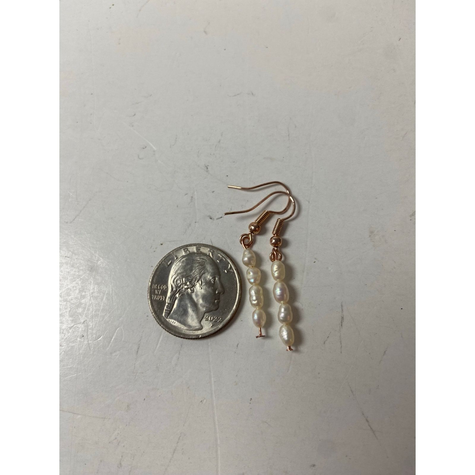 Handmade Handmade Upcycled Rice Pearl Earrings Bridal Lightweight Size ONE SIZE - 2 Thumbnail