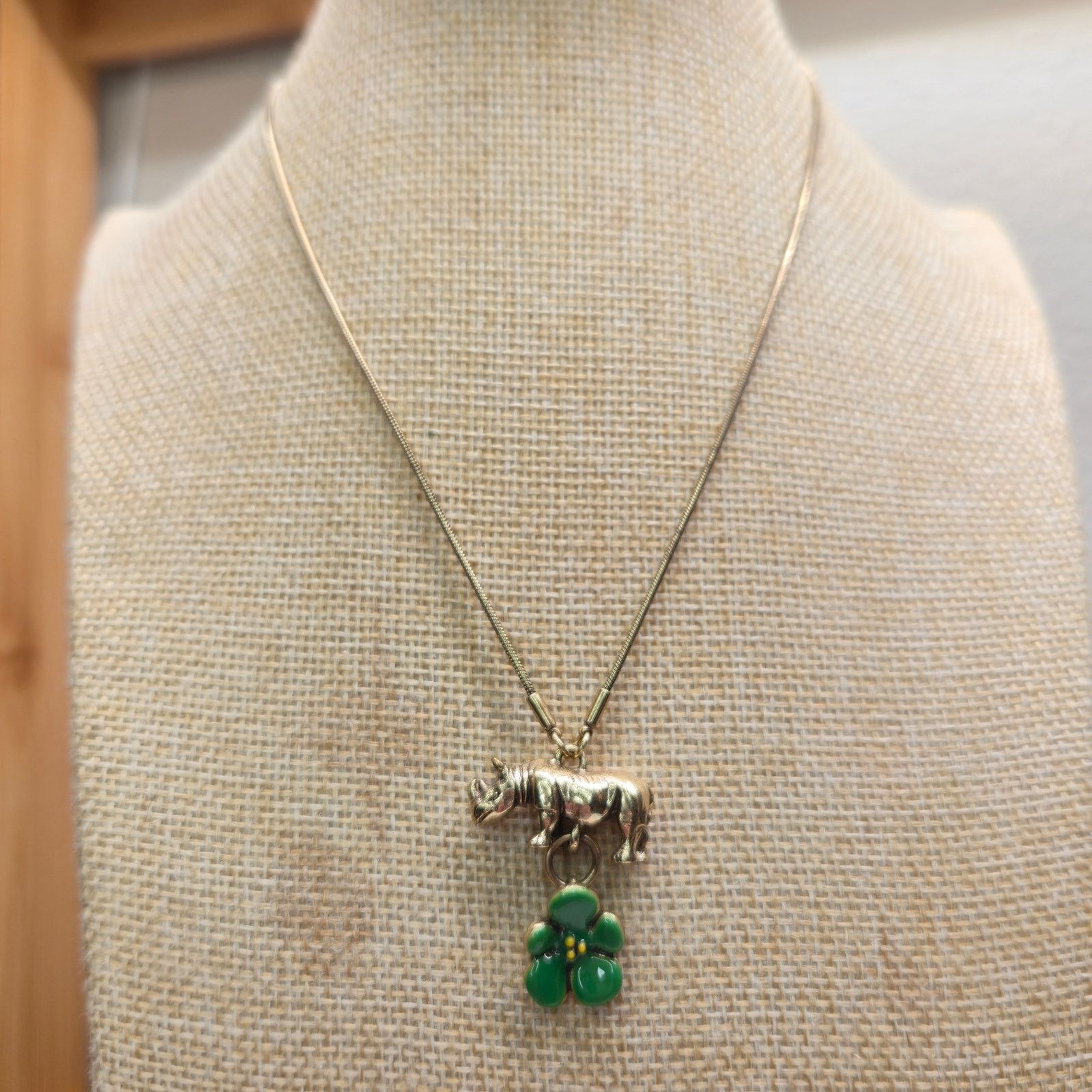 Vintage Vintage Pilgrim Danish Design Rhino Flower Charm Necklace Size ONE SIZE - 2 Thumbnail