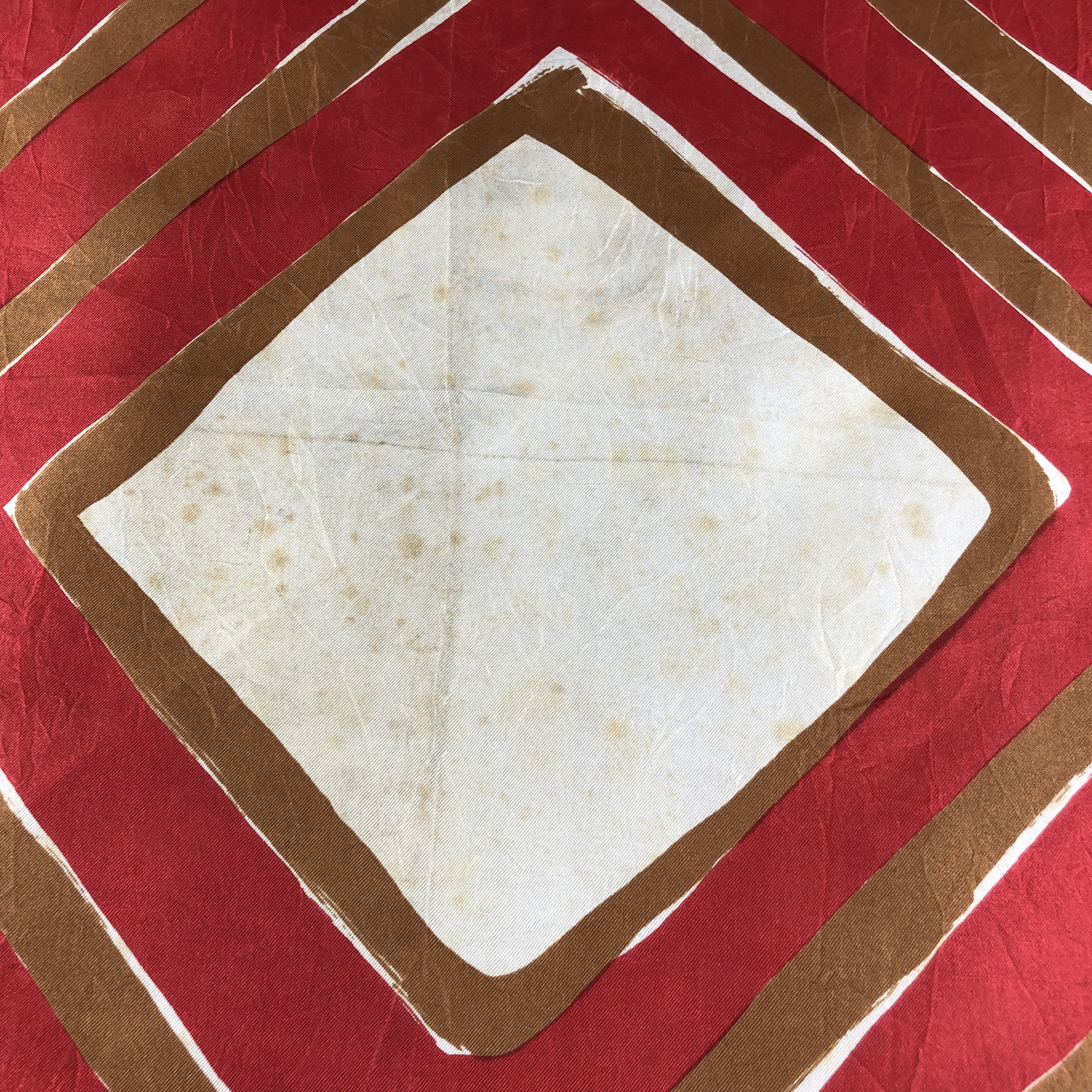 Vintage Vintage Abstract Hand Rolled Silk Scarf M882 Size ONE SIZE - 5 Thumbnail